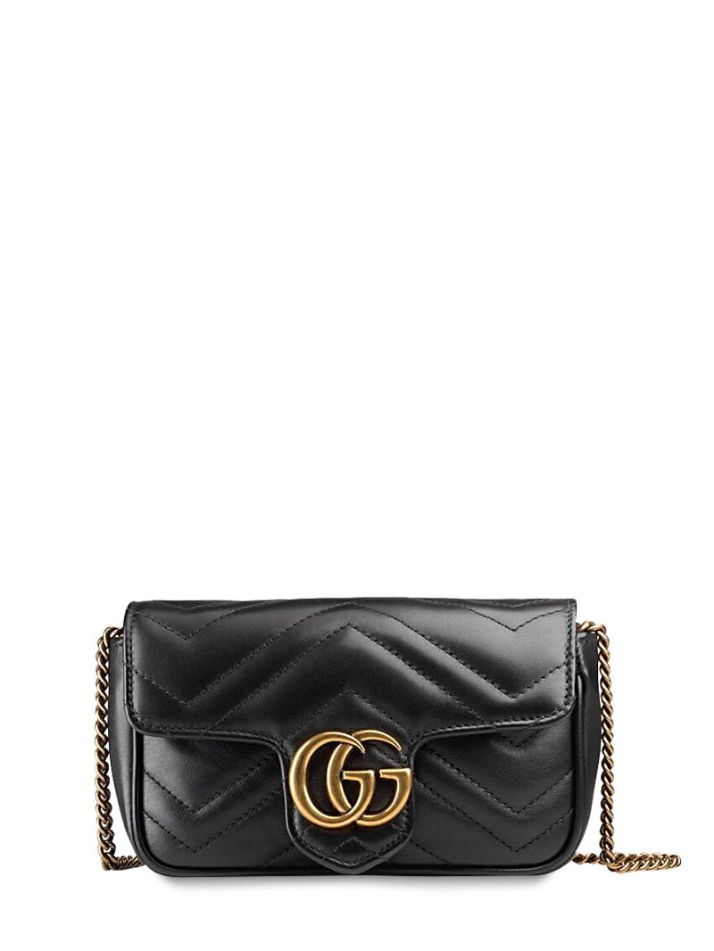 Gucci Supermini Gg Marmont Leather Bag In Nero,nero | ModeSens