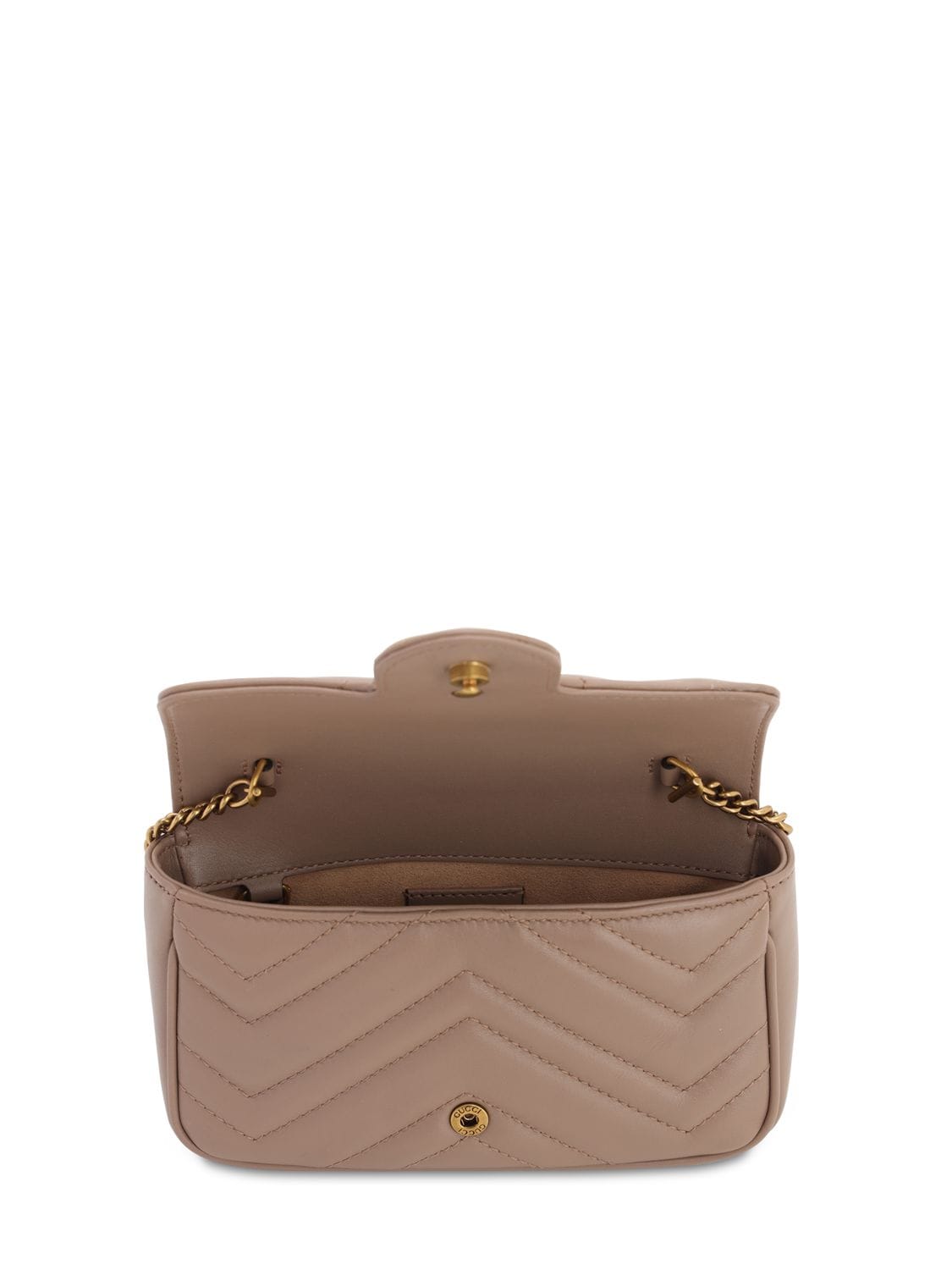 Shop Gucci Supermini Gg Marmont Leather Bag In Porcelain Rose