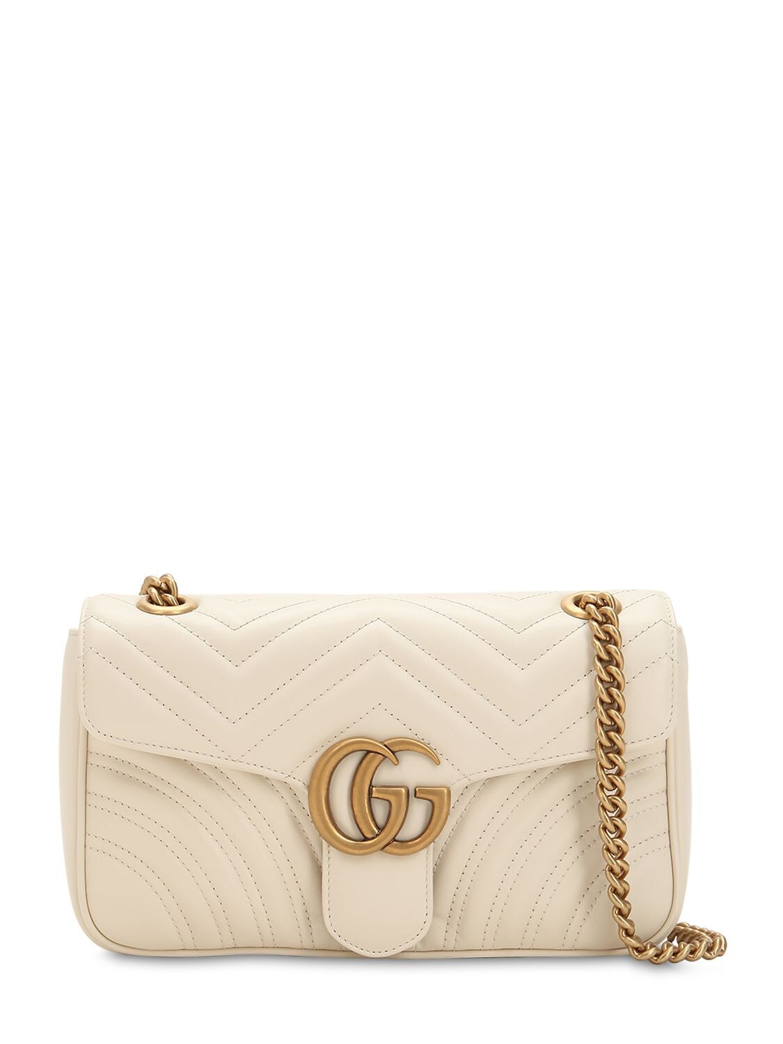Gucci Small Gg Marmont 2.0 Leather Bag In White