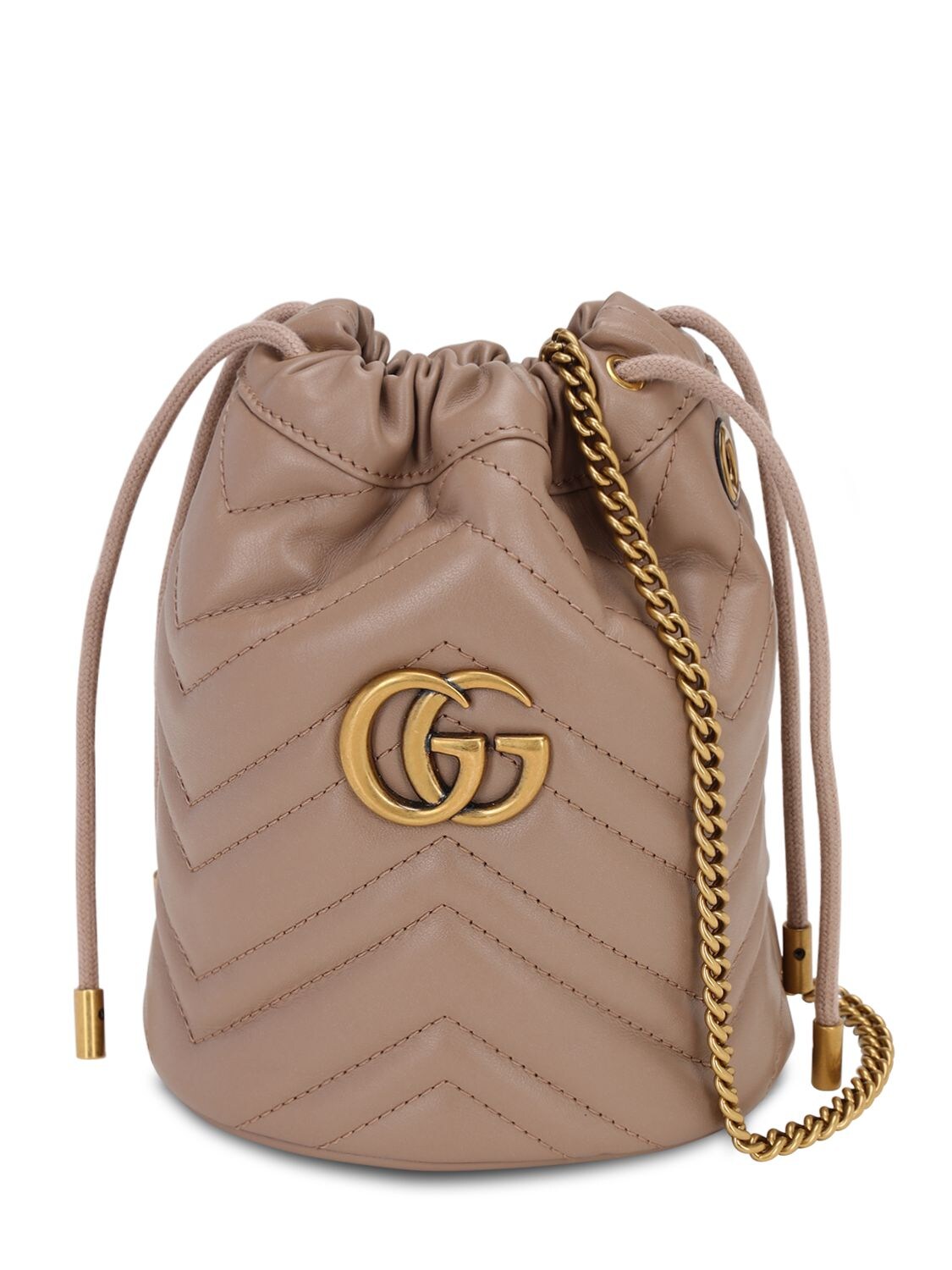 GUCCI MINI GG MARMONT 2.0 LEATHER BUCKET BAG,71IXHU034-NTCYOQ2