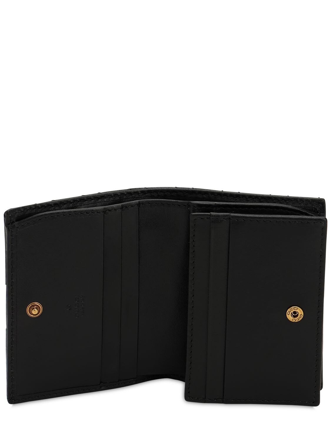 Shop Gucci Gg Marmont Leather Wallet In Black