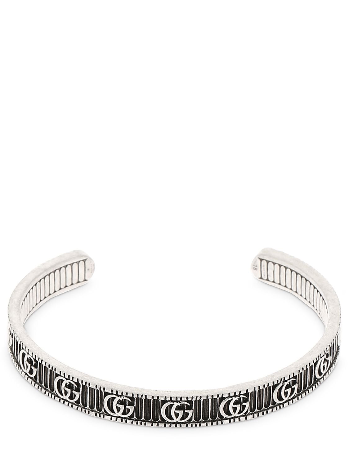 Gucci Gg Logo Bracelet In Silver