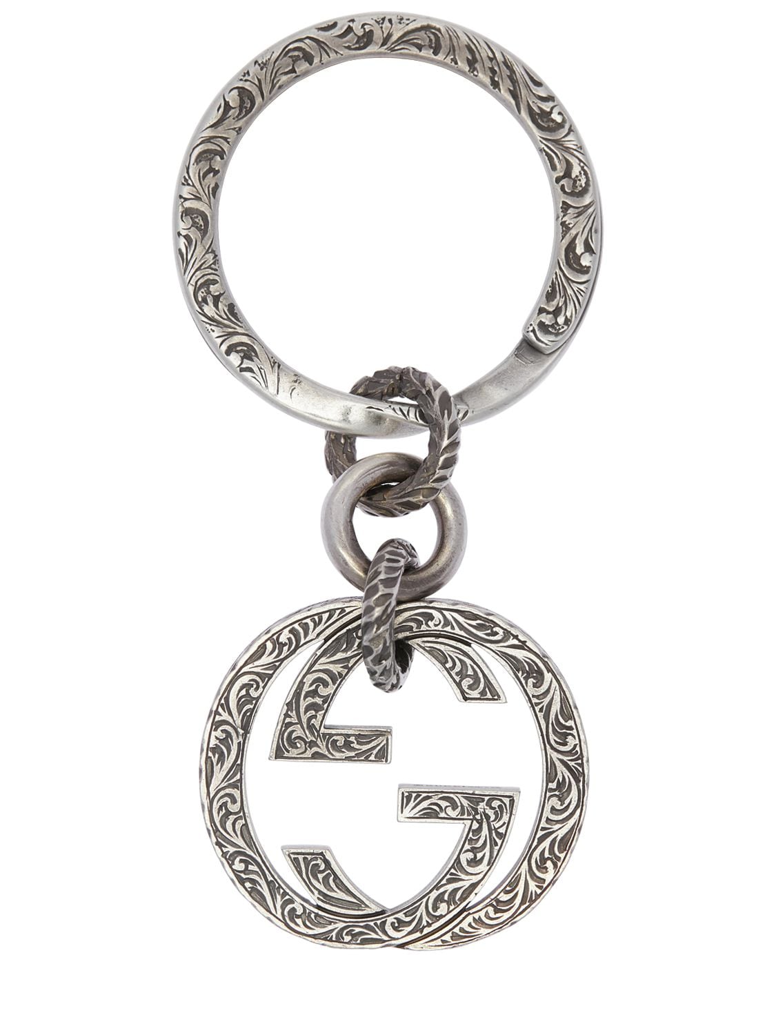 Gucci Interlocking-g Logo Sterling Silver Key Ring