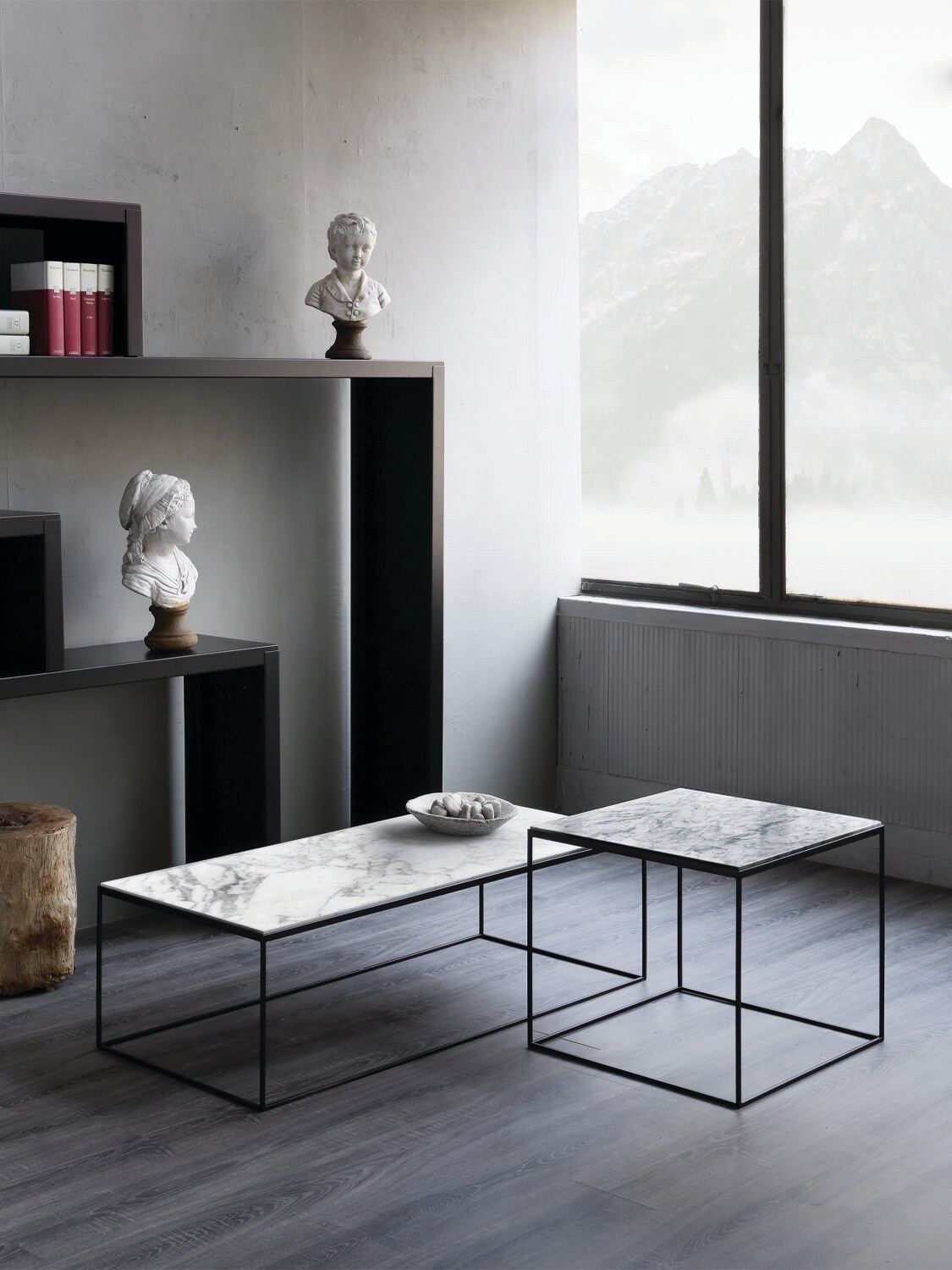 Shop Zeus + Dione Slim Marble Side Table In White