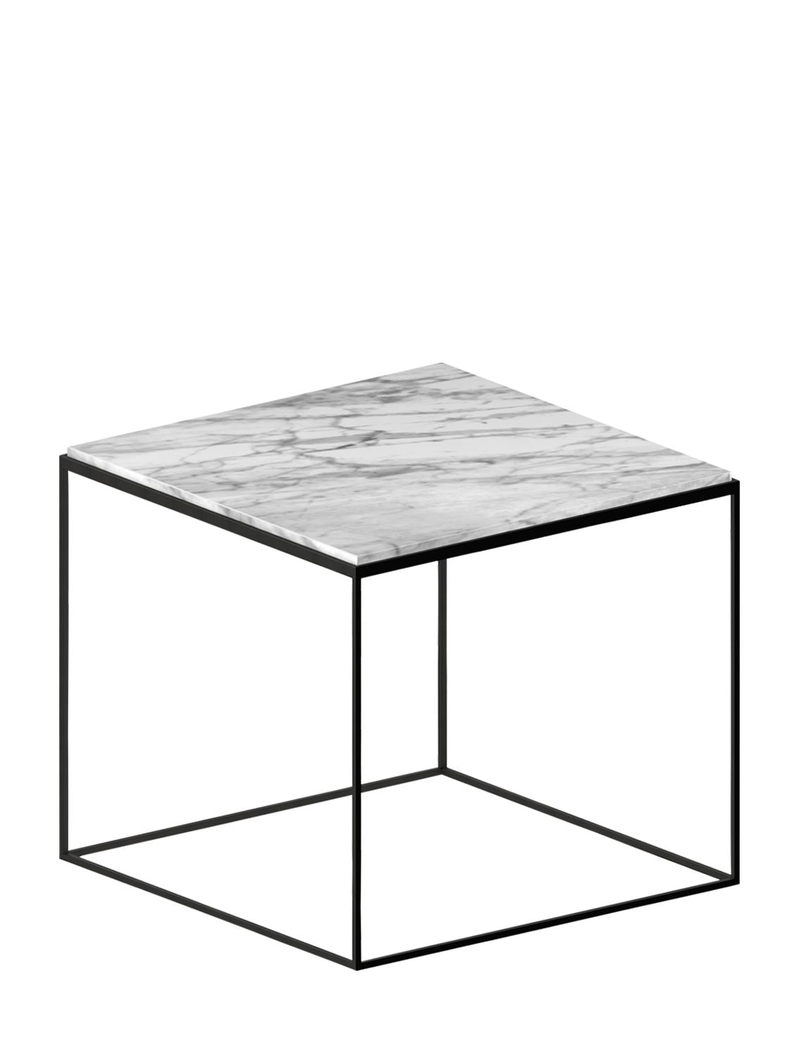 Zeus + Dione Slim Marble Side Table In Blue