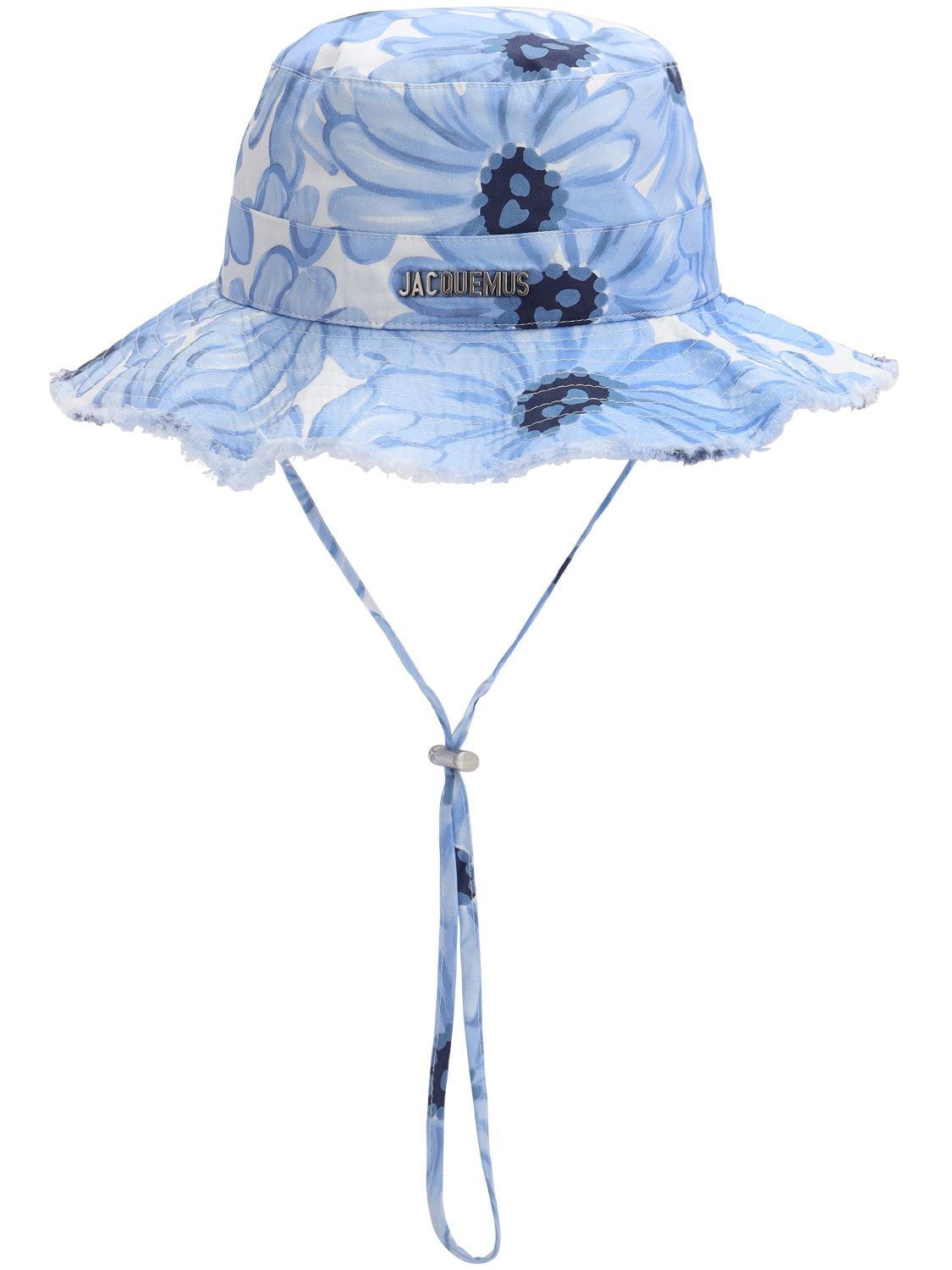 Jacquemus Logo Appliqué Cotton Canvas Hat In Blue