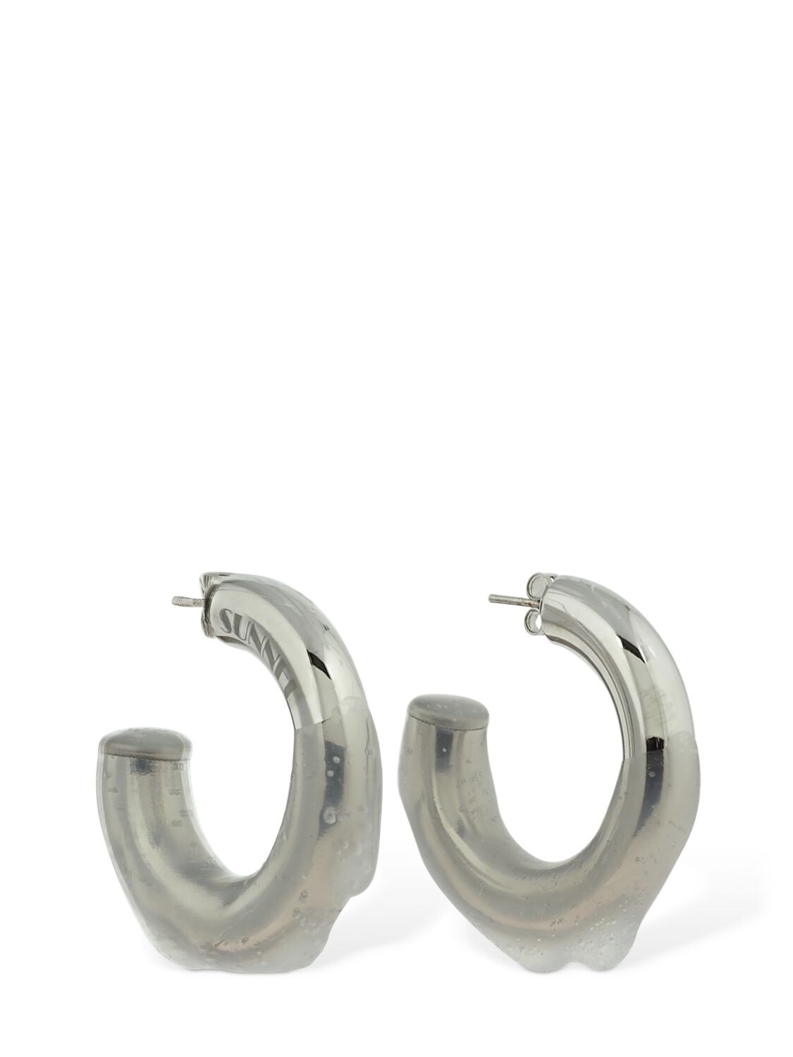 Hoop Earrings With Transparent Rubber