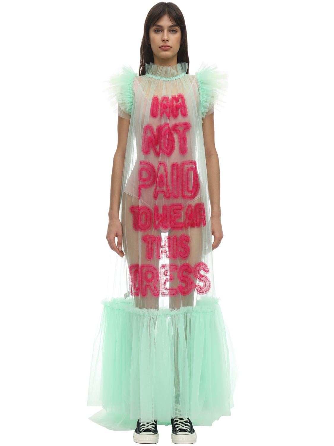 Viktor Rolf I Am Not Paid To Wear Tulle Dress In Blue Modesens