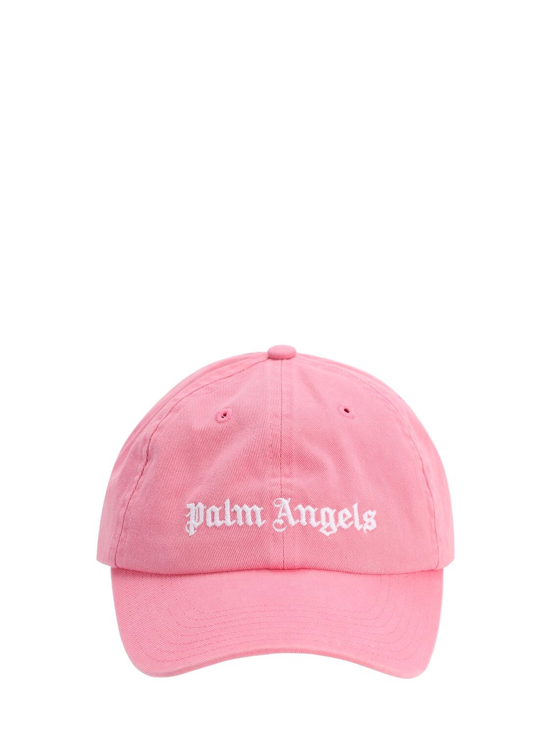 Palm Angels Logo Embroidered Canvas Baseball Hat In Pink