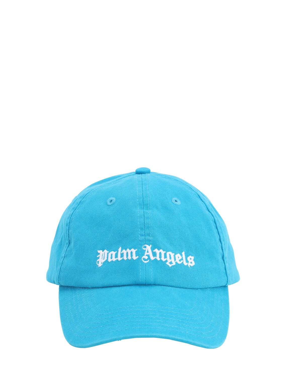 PALM ANGELS LOGO EMBROIDERED CANVAS BASEBALL HAT,71IXLH001-MZKWMQ2