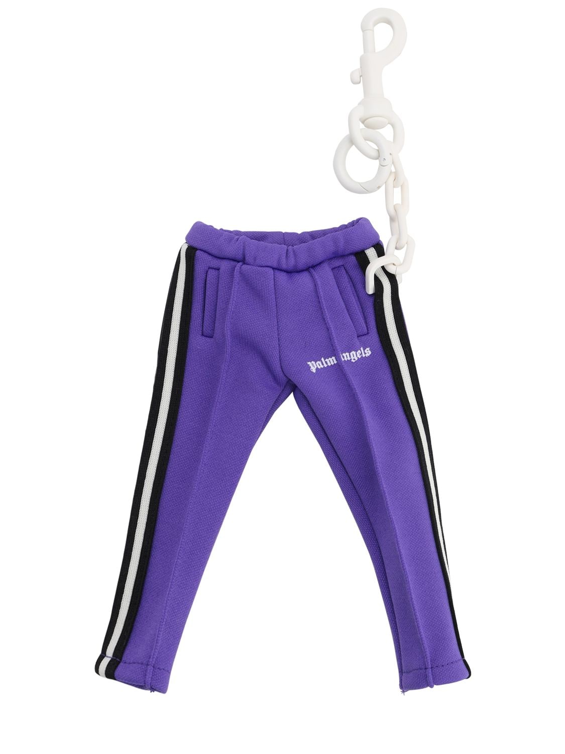 Palm Angels Mini Trackpants Tech Key Holder In Purple,white