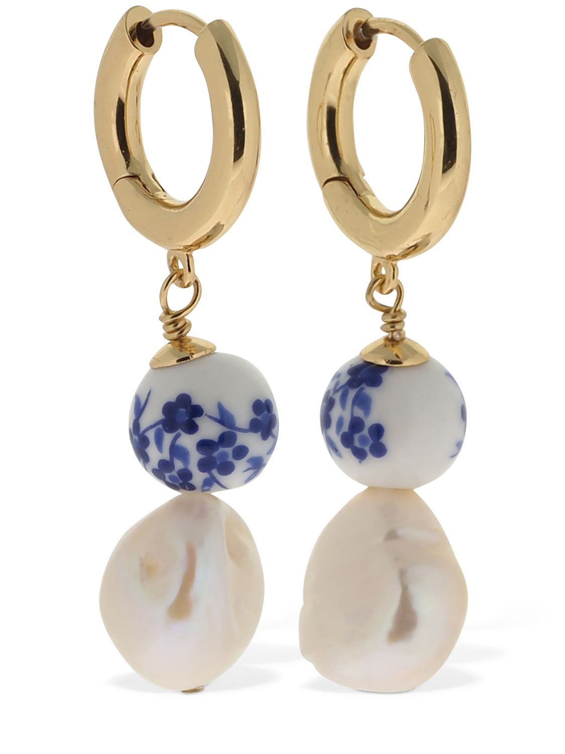 ANNI LU HELOISE PEARL & CERAMIC BEAD EARRINGS