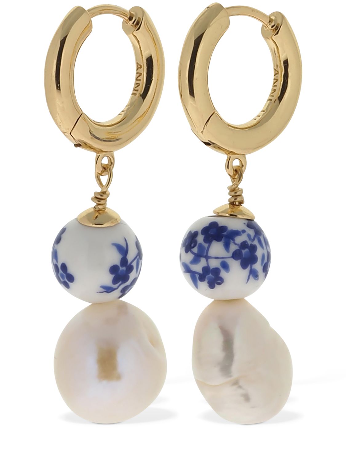 ANNI LU HELOISE PEARL & CERAMIC BEAD EARRINGS