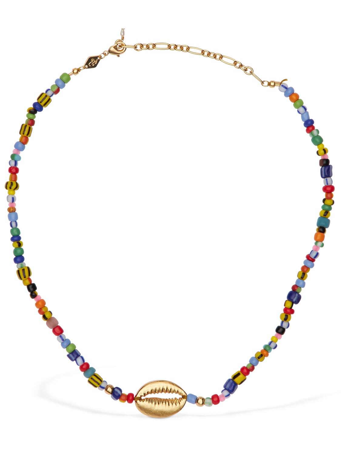 Anni Lu Alaia Cowry Necklace In Multi,gold