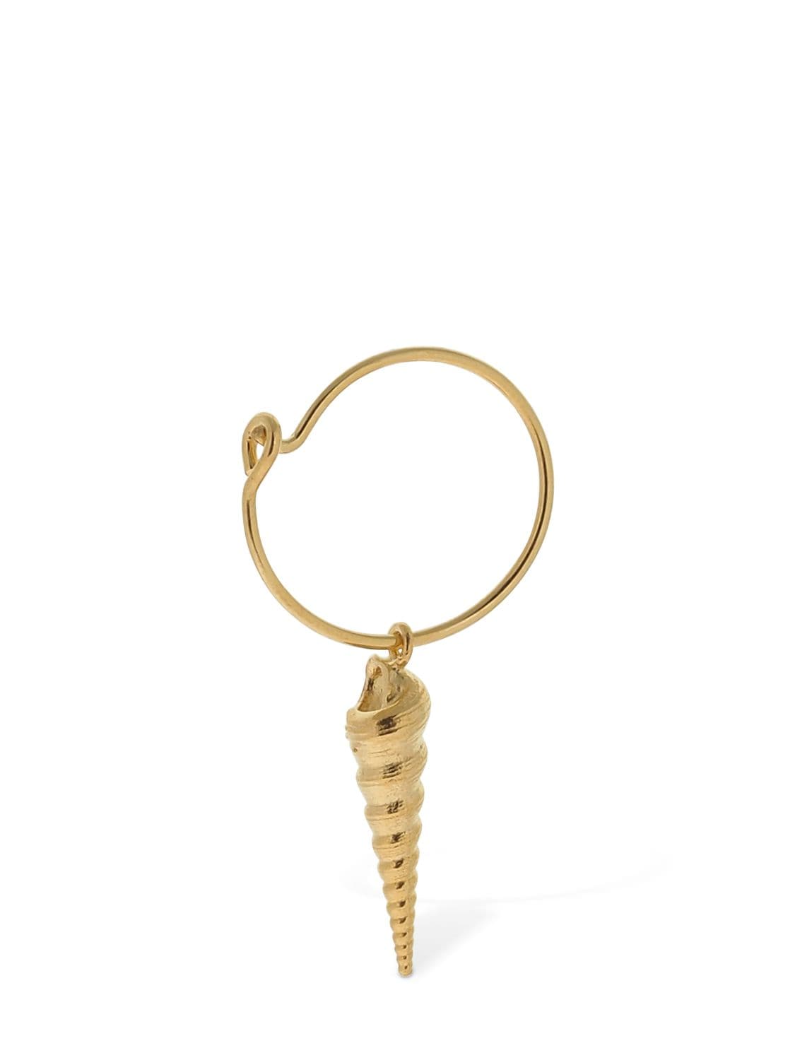 Anni Lu Turret Shell Hoop Mono Earring In Gold