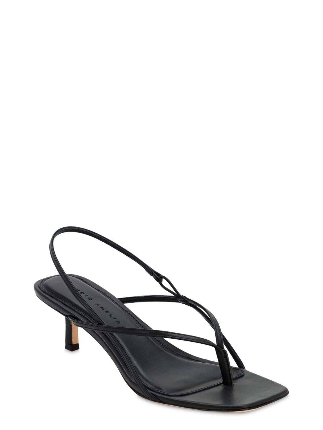 Studio Amelia 50mm Leather Thong Sling Back Sandals In Black | ModeSens