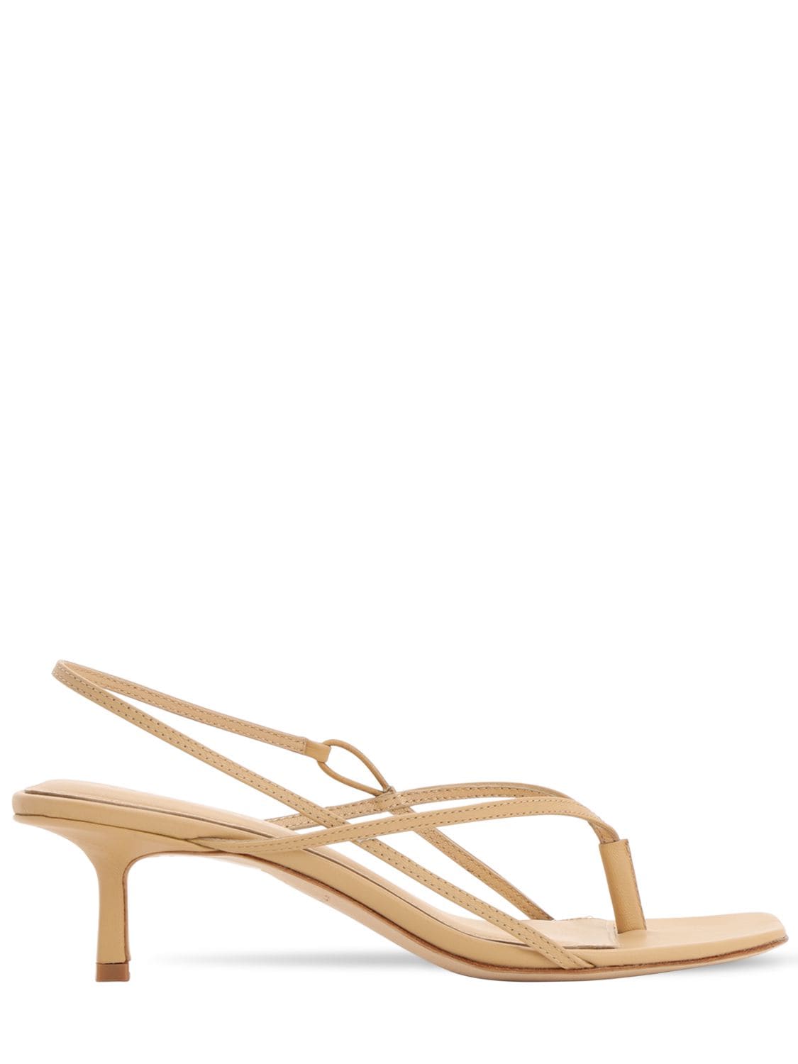 Studio Amelia 50mm Leather Thong Sling Back Sandals In Nude