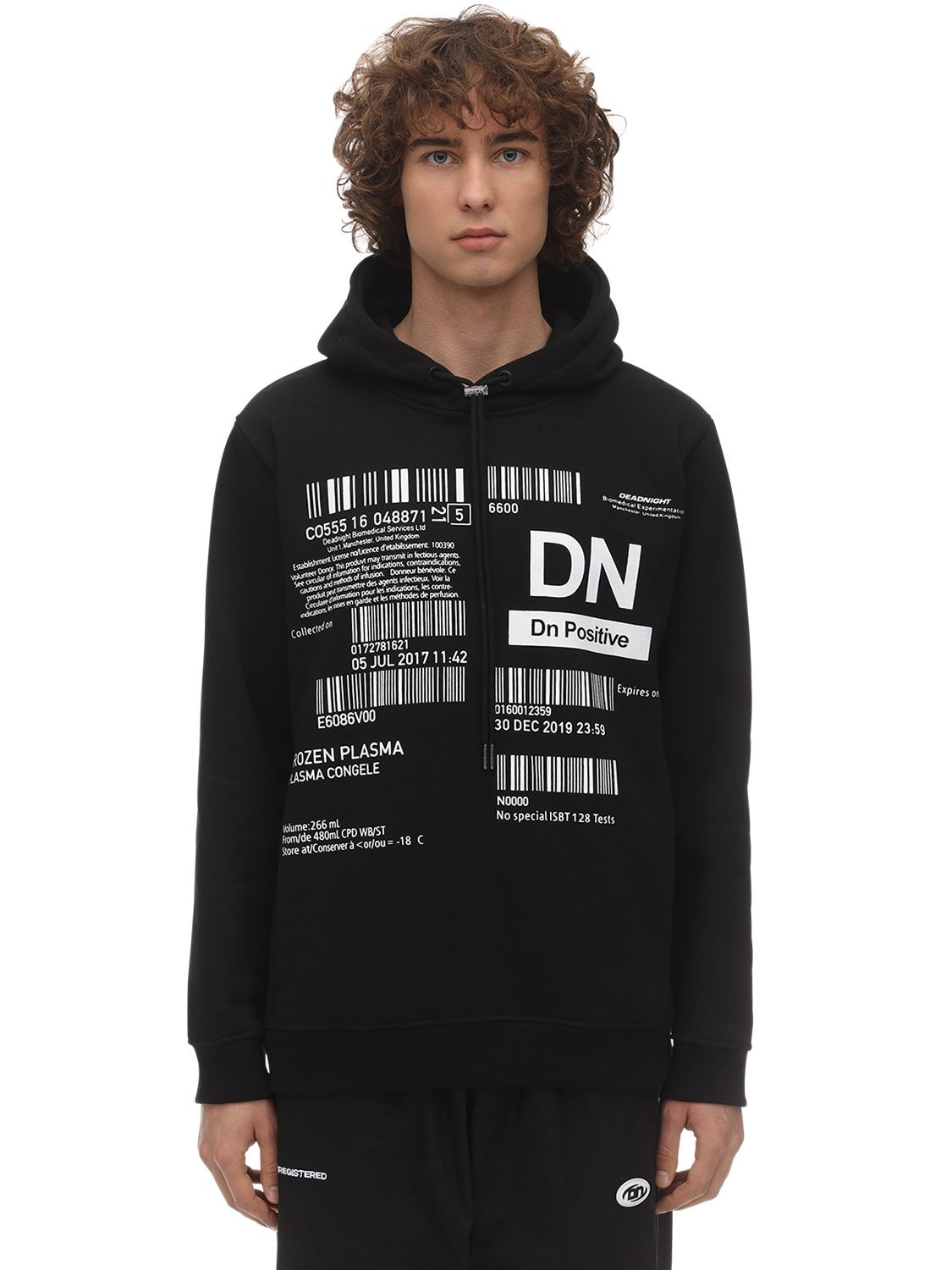 Deadnight Dn Positive Cotton  Sweatshirt Hoodie In Black