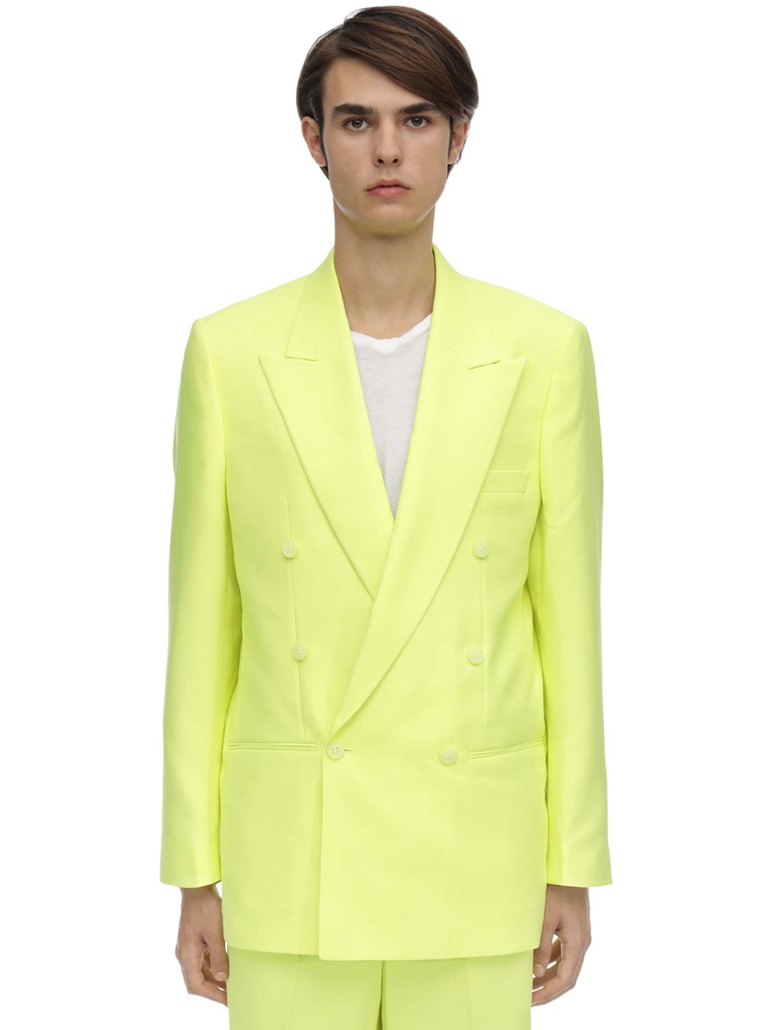 Double Breasted Neon Blazer