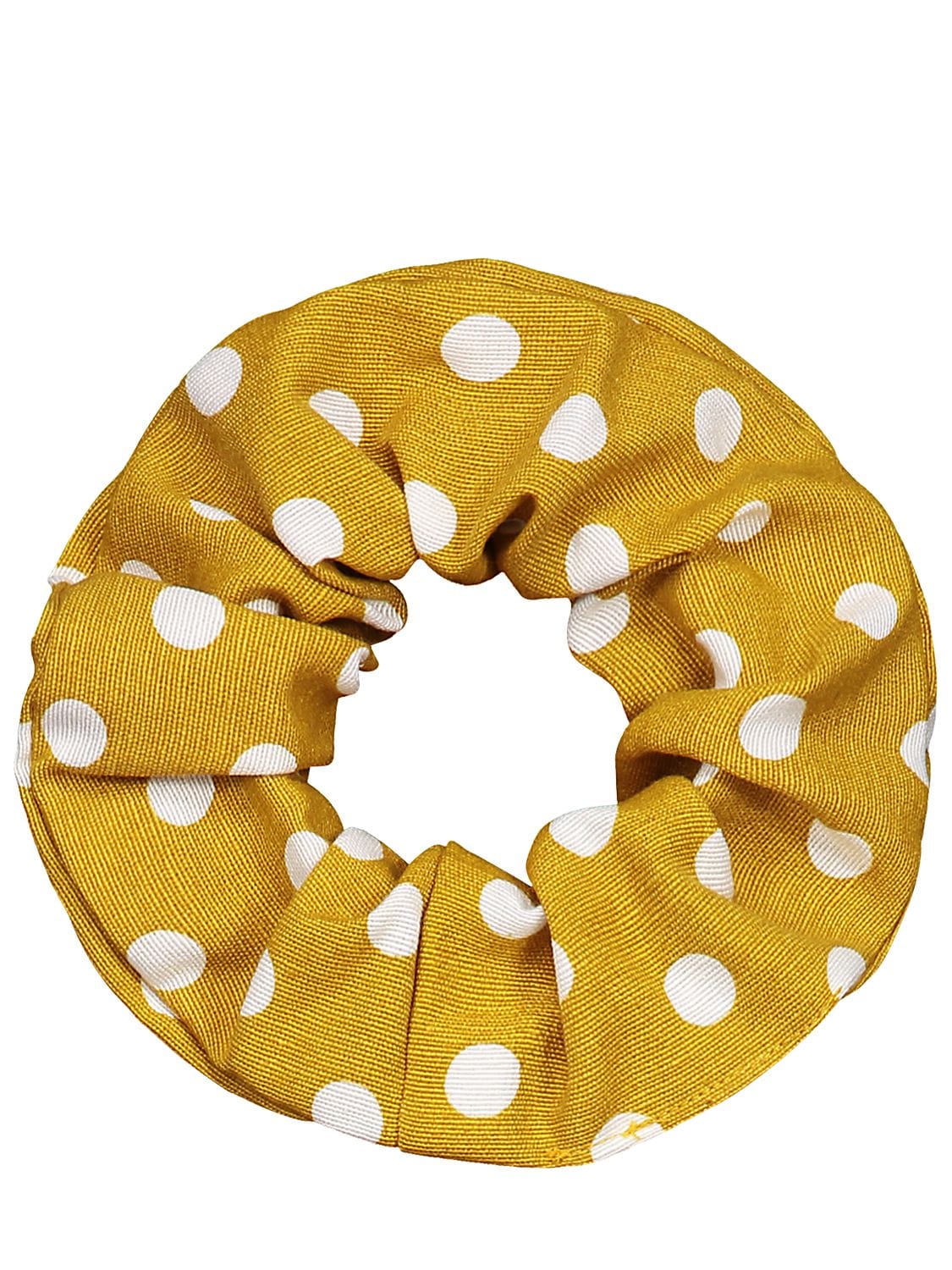 Atelier Des Femmes Lauren Cotton Blend Scrunchie In Yellow,white