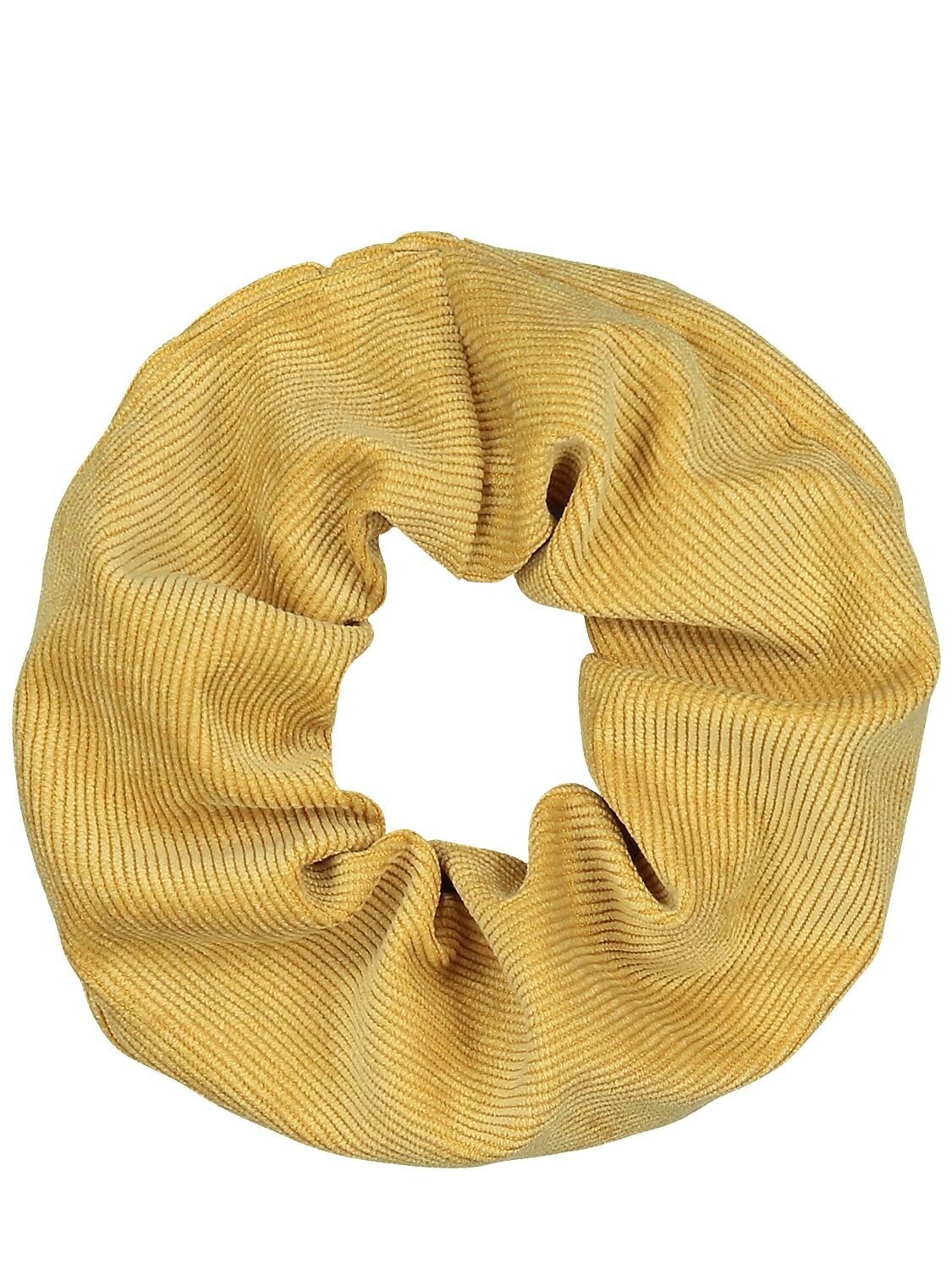 Atelier Des Femmes Josje Velvet Corduroy Scrunchie In Yellow
