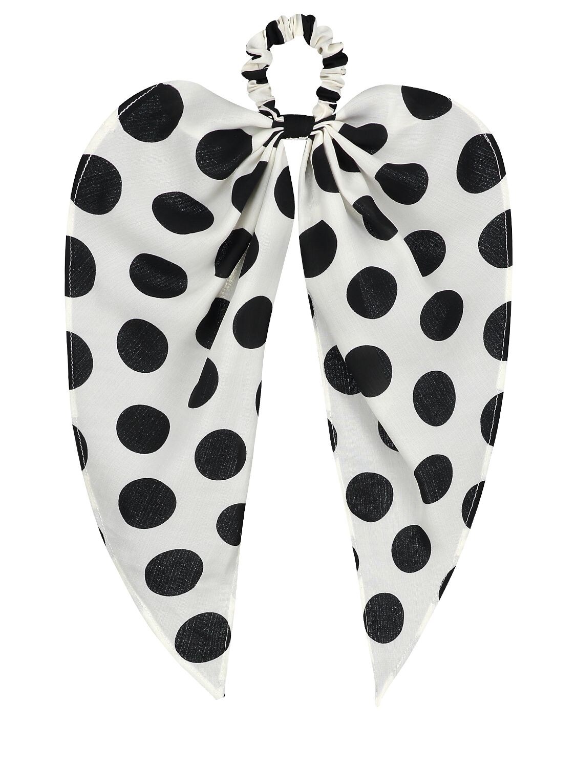 Atelier Des Femmes Florence Maxi Dots Elastic Hair Scarf In White,black