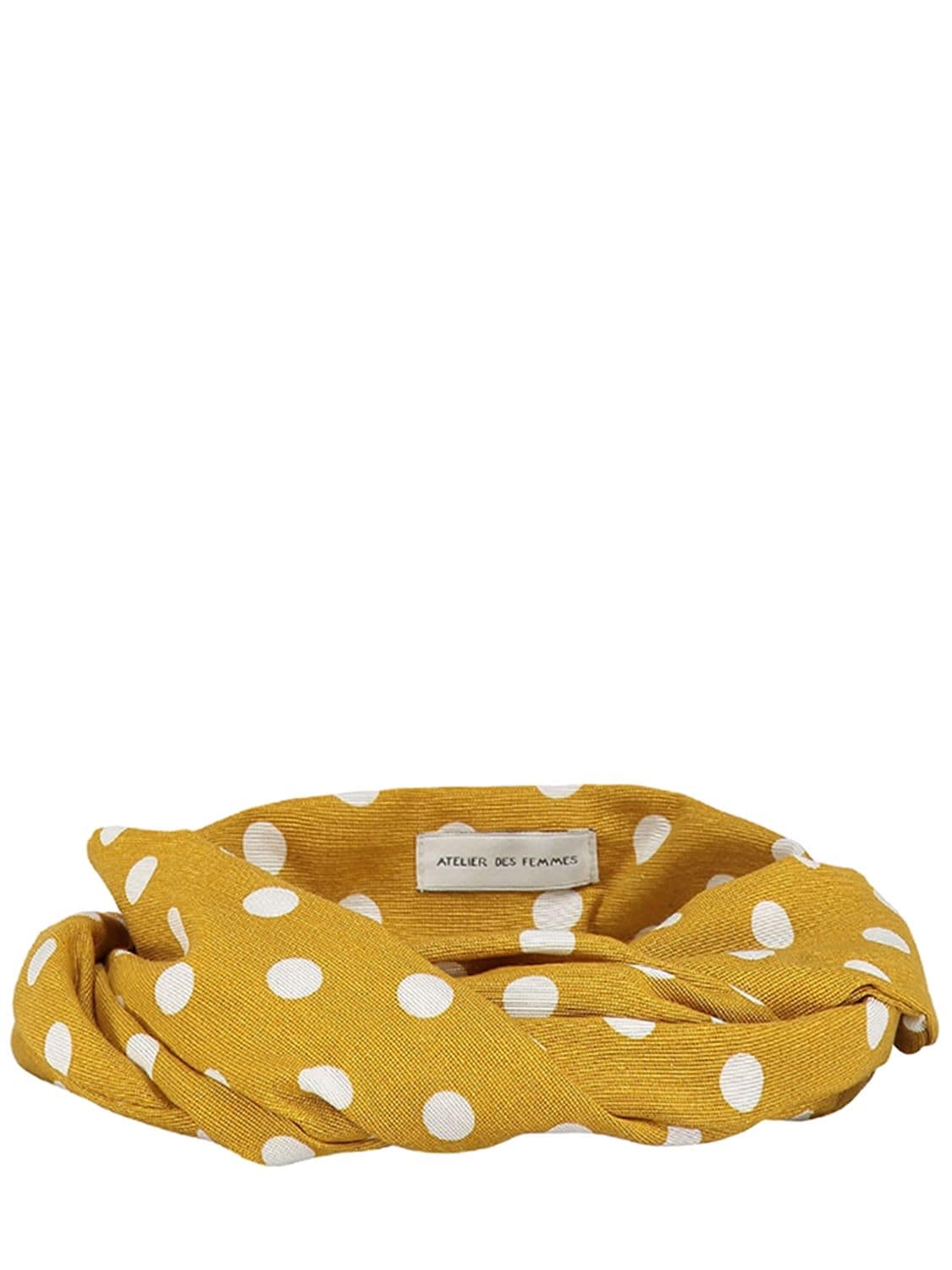 Atelier Des Femmes Lauren Cotton Blend Headband In Yellow,white