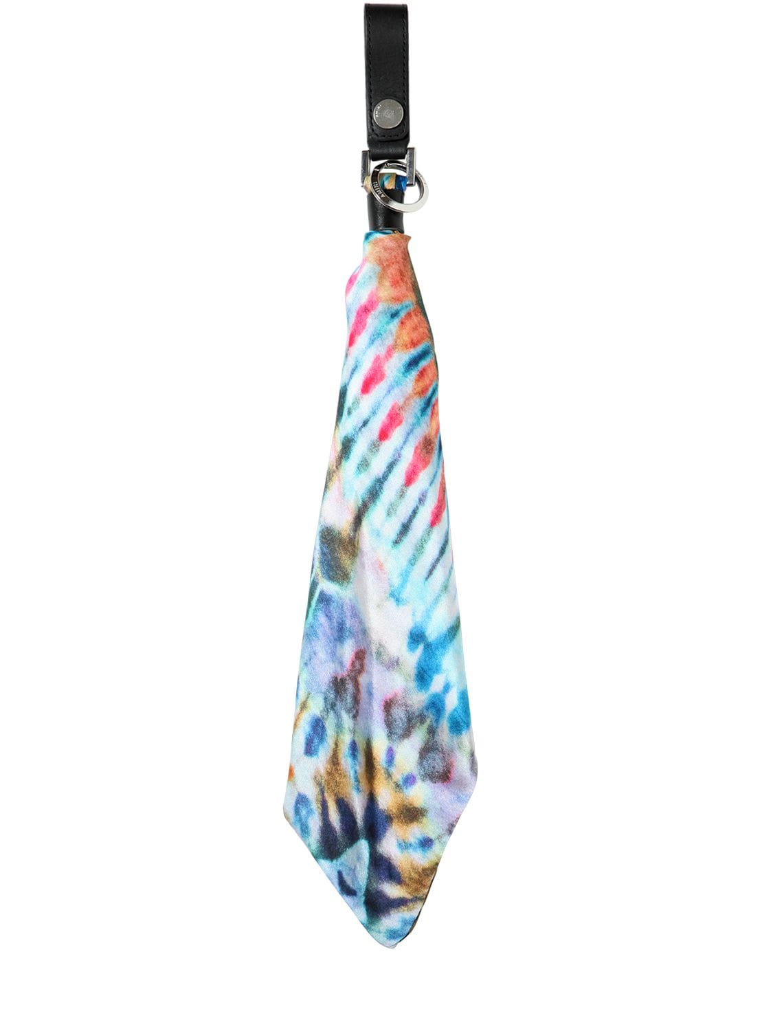 Amiri Tie Dye Bandana Silk Scarf Key Holder In Multicolor