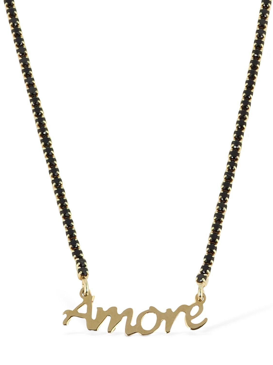 Mia's Kids' Amore Embellished Necklace In Black,gold