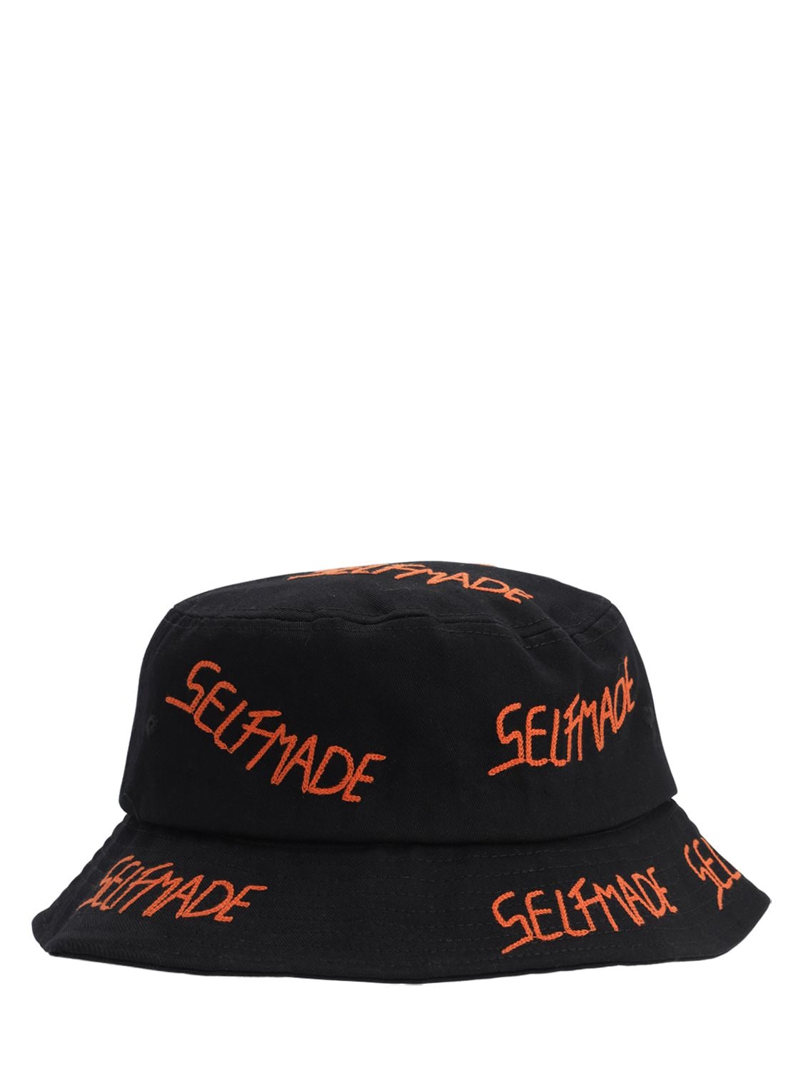 Self Made Iconic Tech Bucket Hat In Black,orange