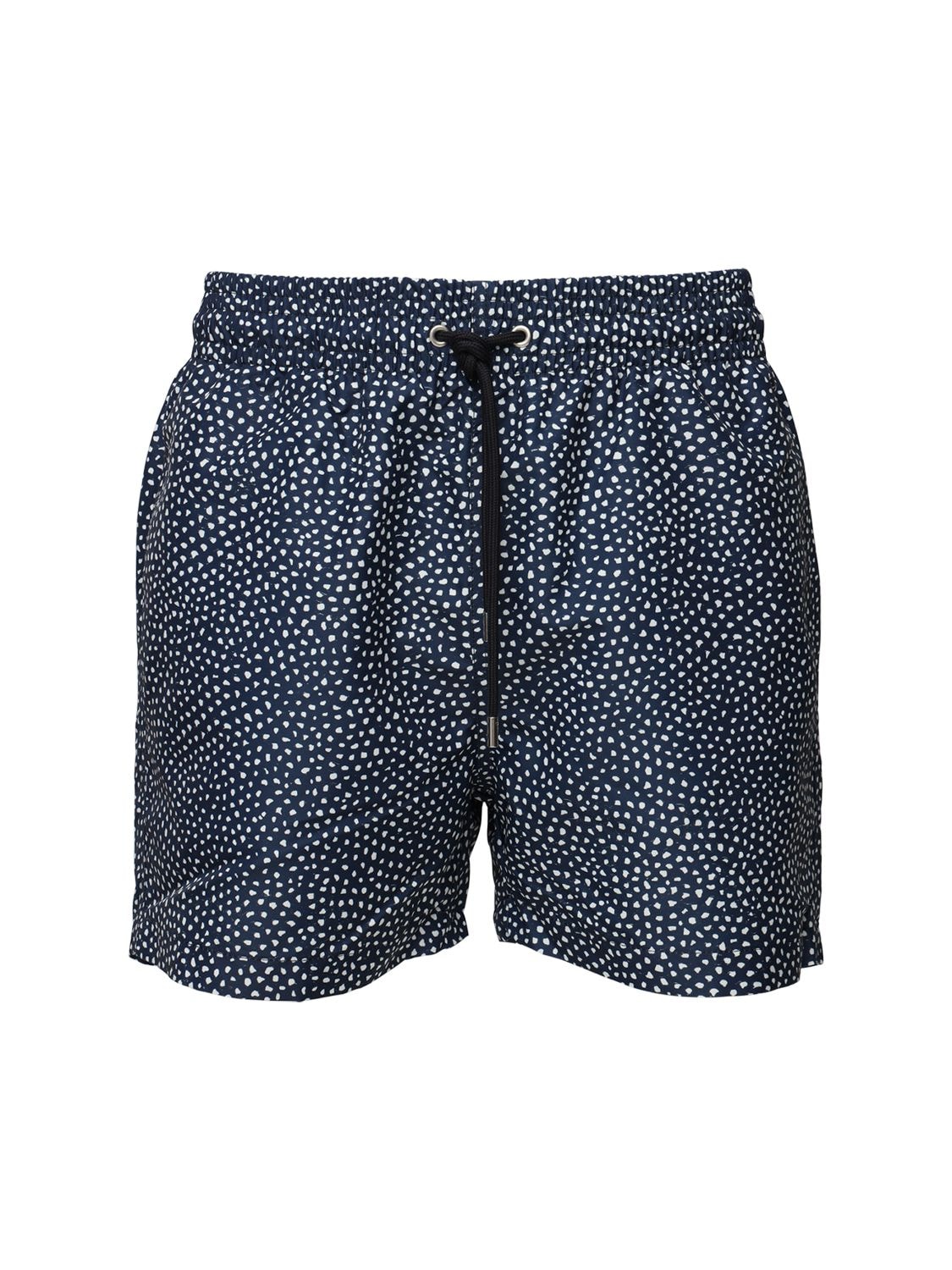 Apnee Printed Regenerated Nylon Swim Shorts In Blue