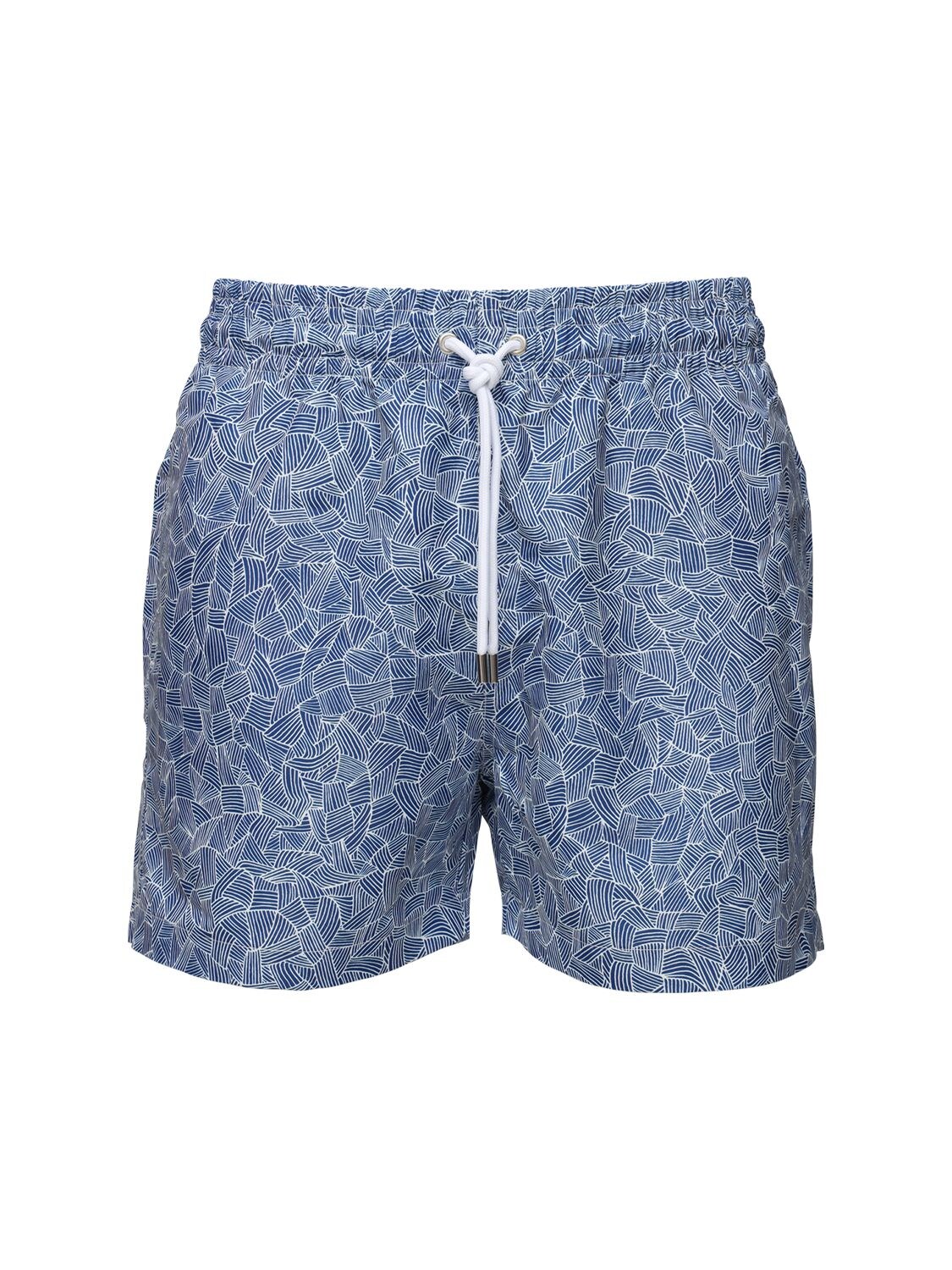 Apnee Printed Regenerated Nylon Swim Shorts In Blue