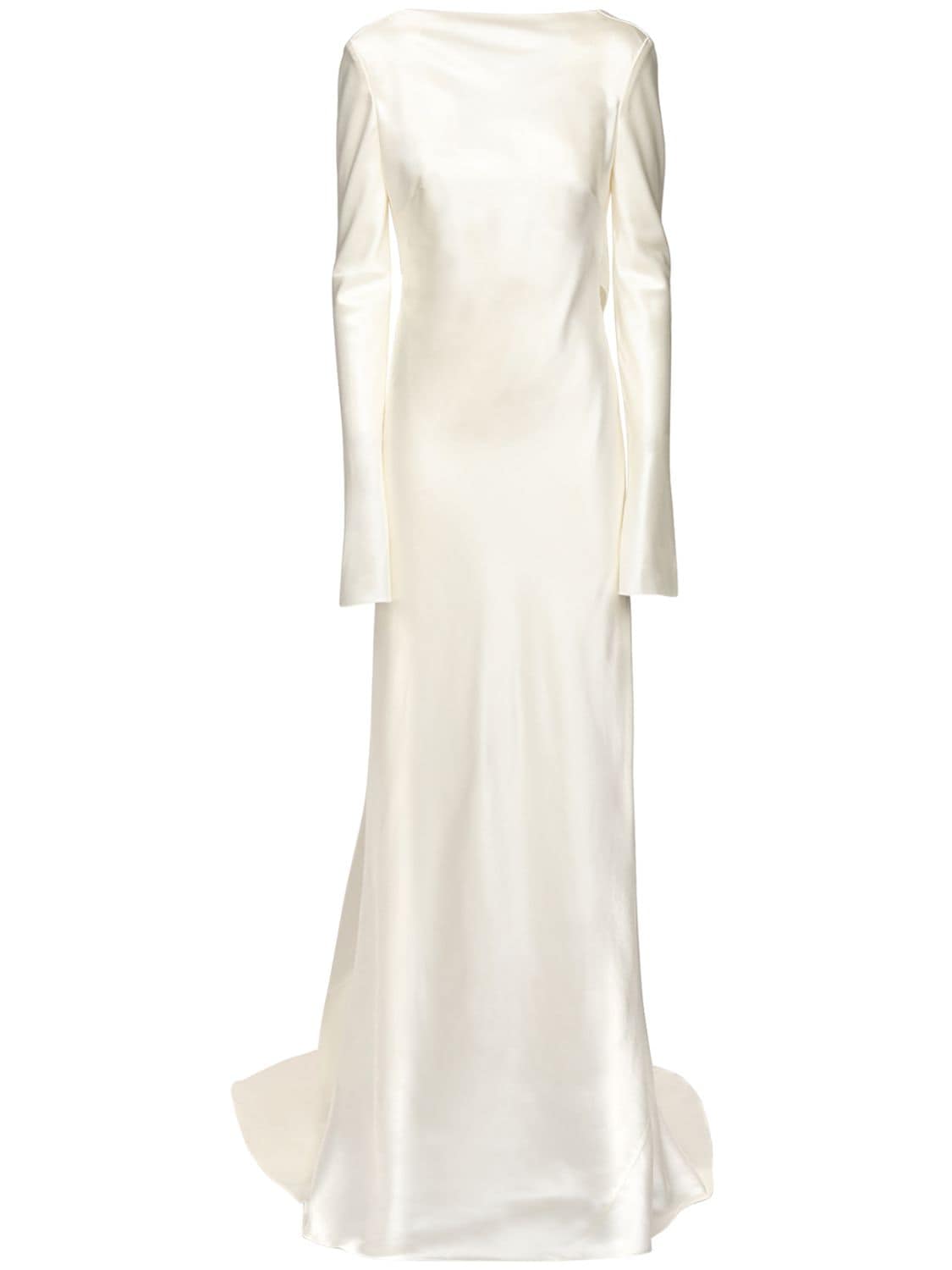 Danielle Frankel Silk & Wool Long Dress In Ivory