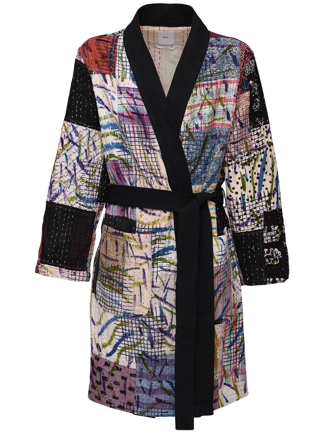 Btfl Cotton Leisure Dressing Gown In Multicolor