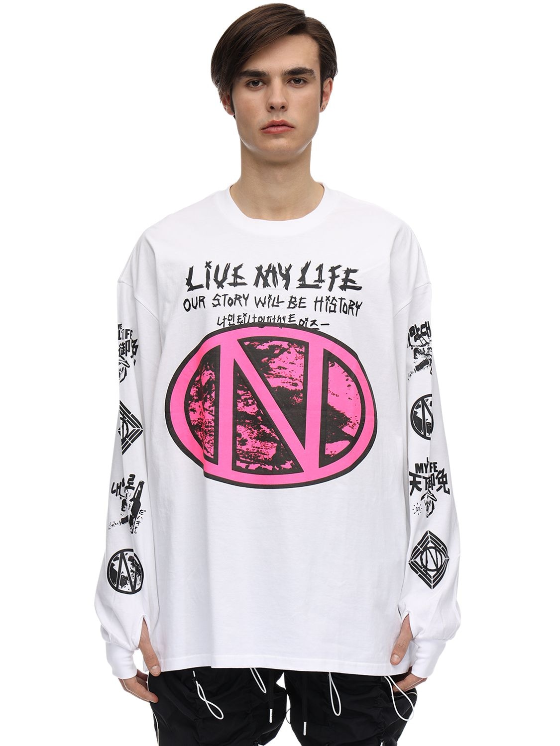99percentis Live My Life Cotton T-shirt In White