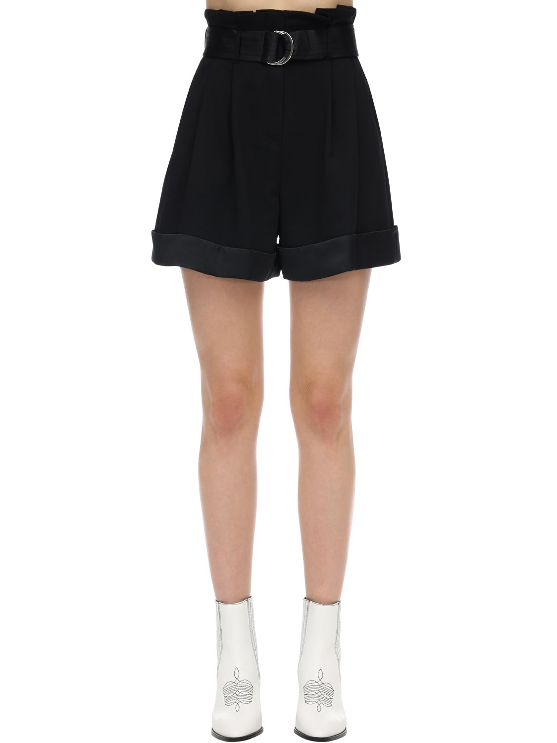 high waist satin shorts