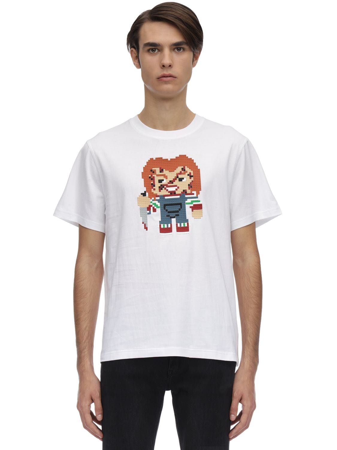 8-bit By Mhrs Watchout Cotton Jersey T-shirt In White