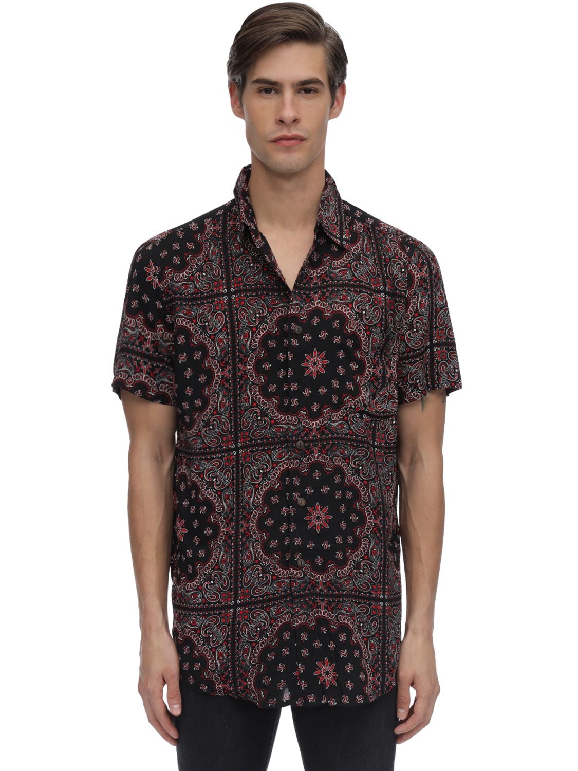 The People Vs Stevie Bandana Printed Rayon Shirt In Multicolor