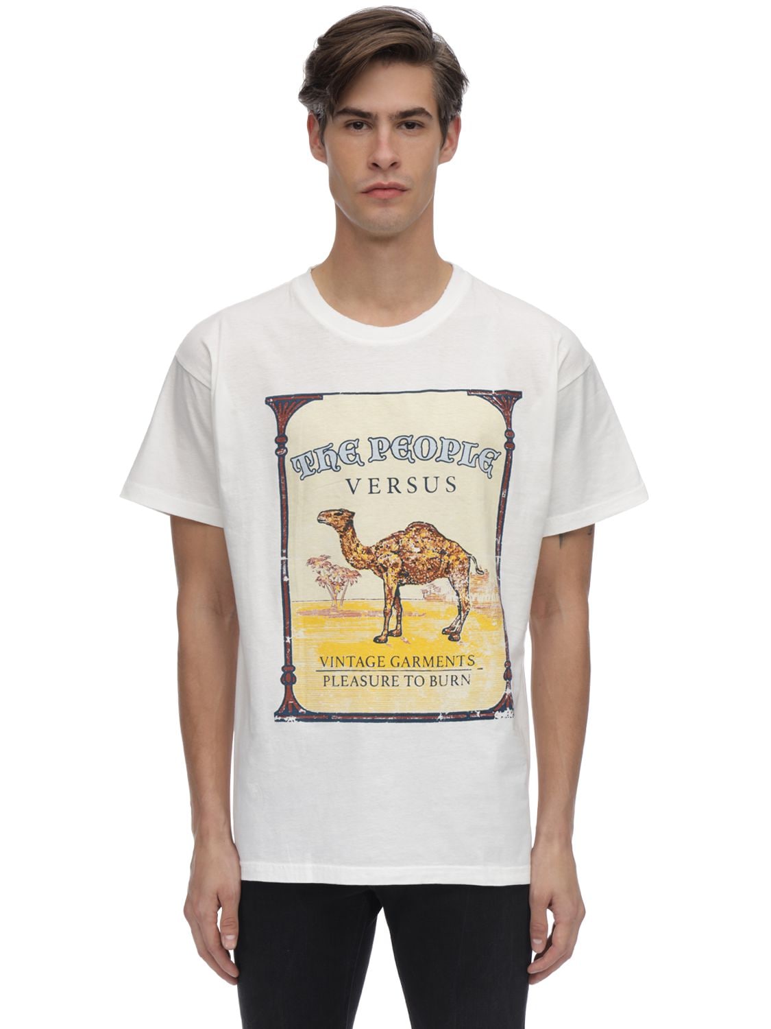 The People Vs Smoking Vintage Cotton Jersey T-shirt In White