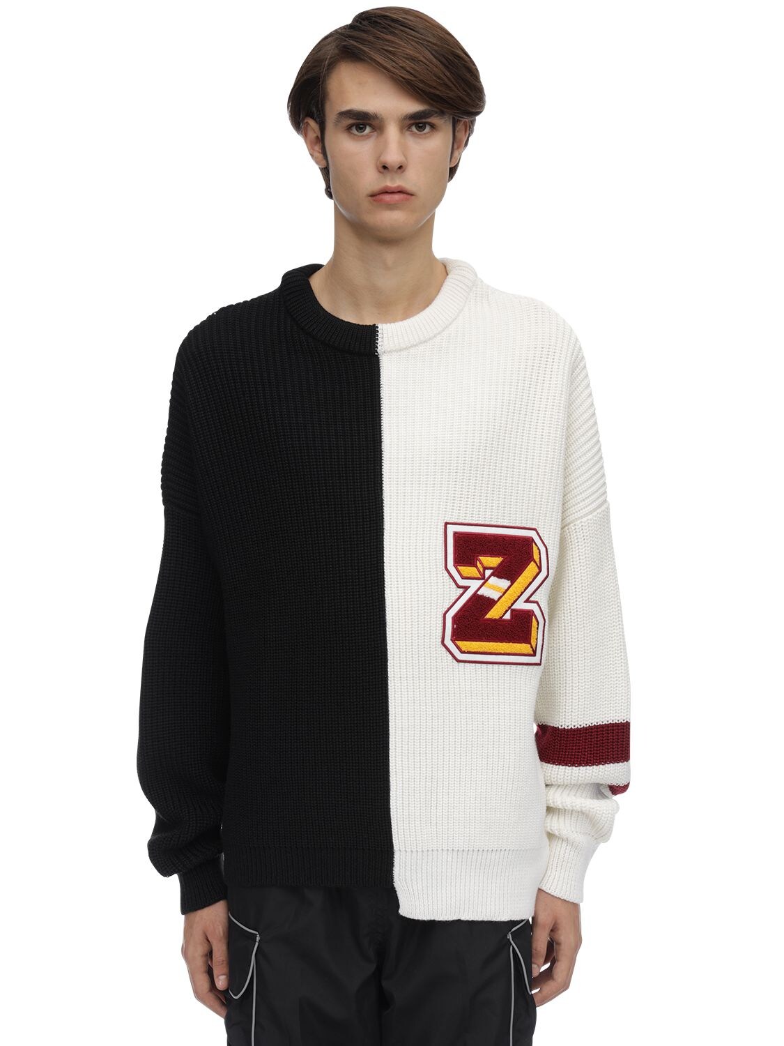 white oversized knit cardigan