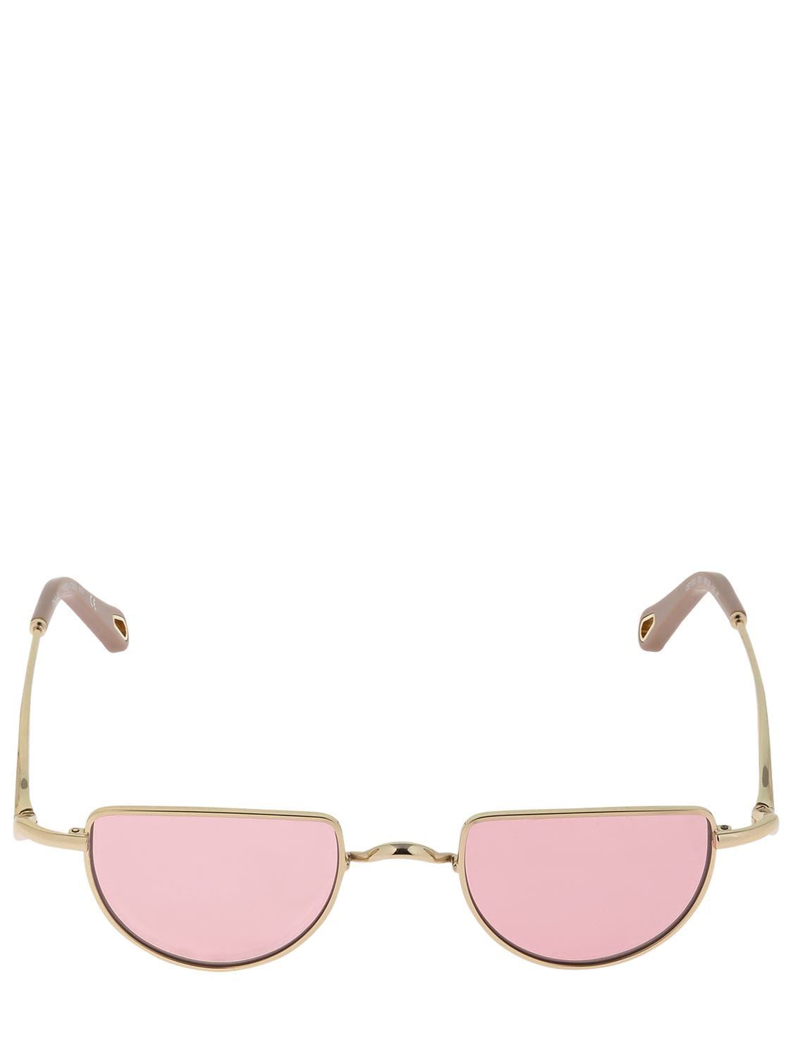Chloé Ayla Tea Cup Metal Sunglasses In Pink,gold