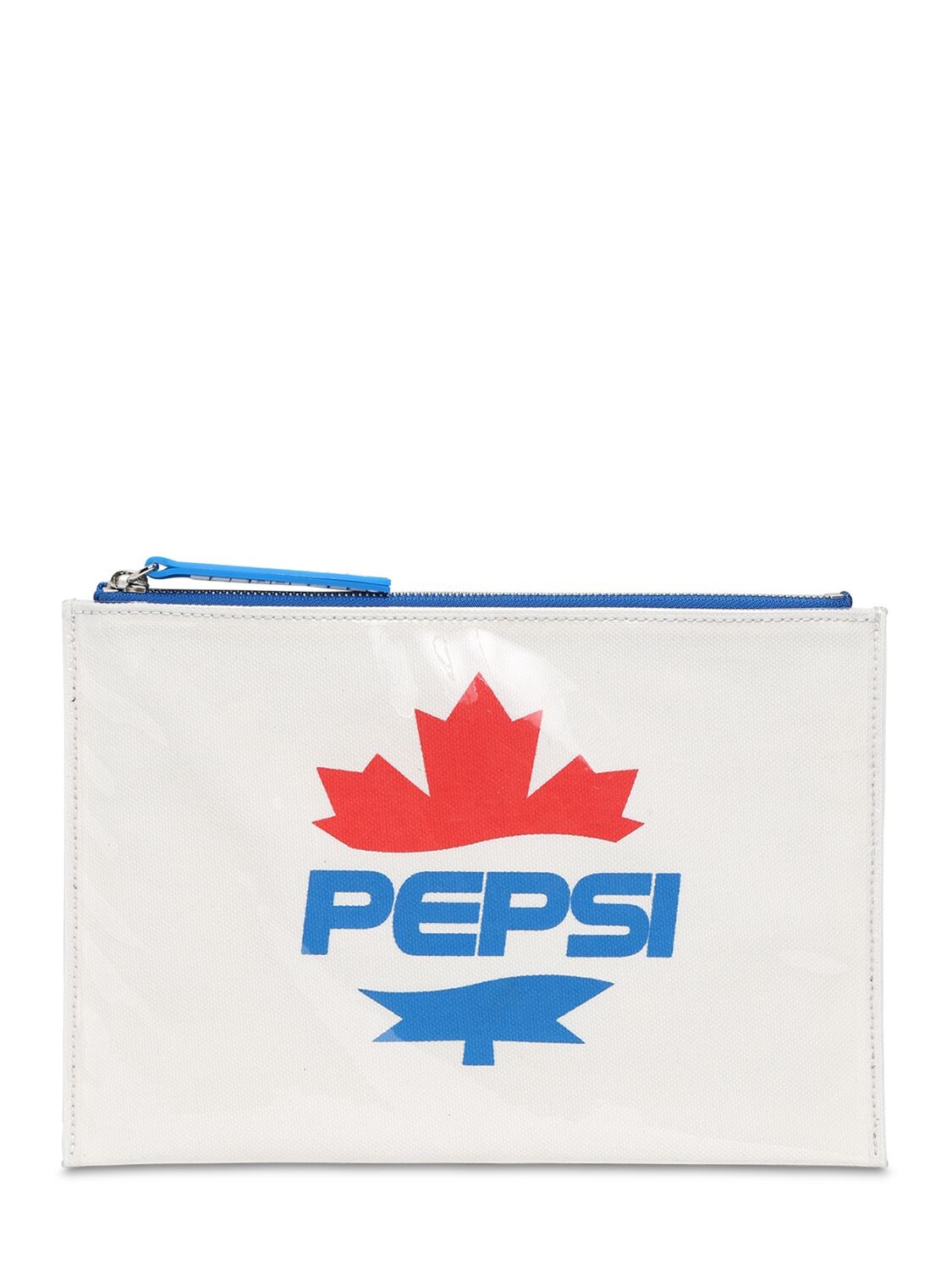 DSQUARED2 PEPSI LOGO PVC ZIP POUCH,71IXRL005-MTA2MG2