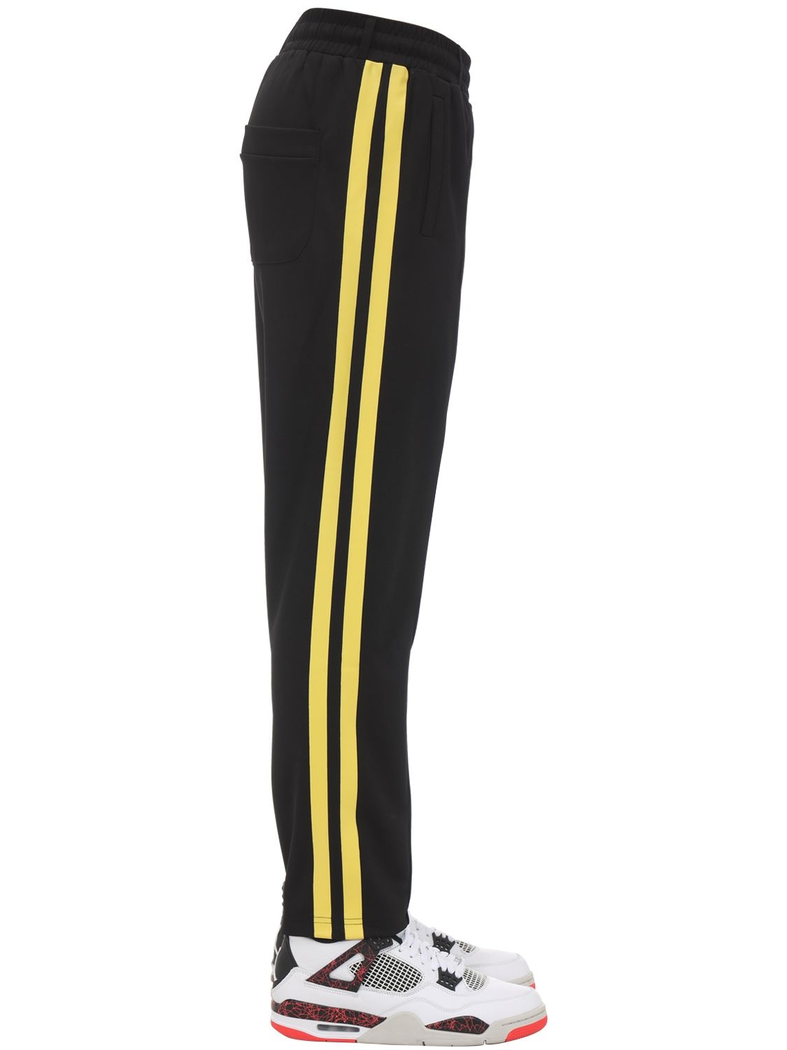 black yellow track pants