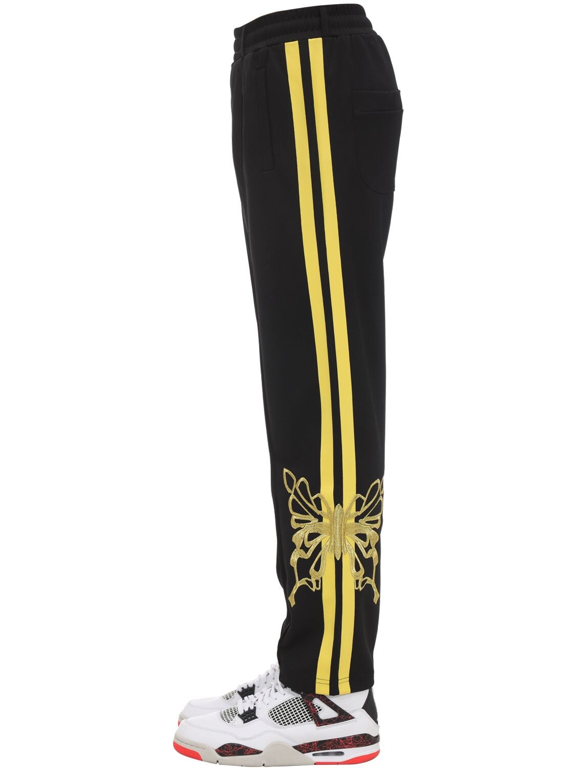 black yellow track pants