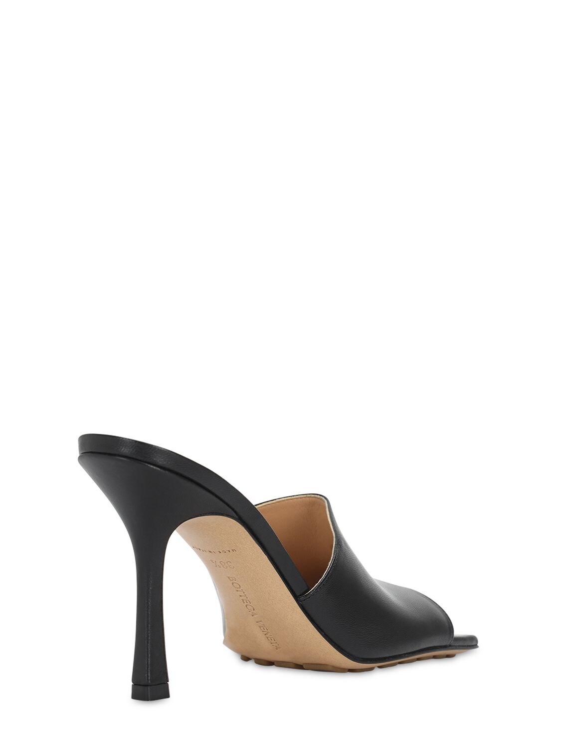 Bottega Veneta Stretch Square-toe Leather Mules In Black | ModeSens