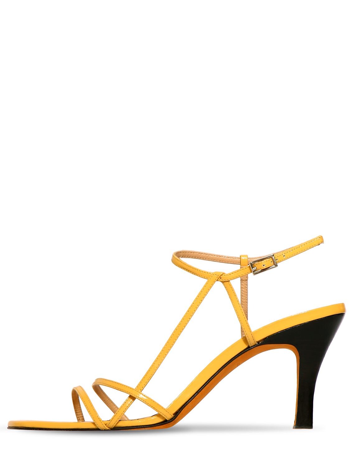 Maryam Nassir Zadeh 95mm Irene Patent Leather Sandals In Yellow