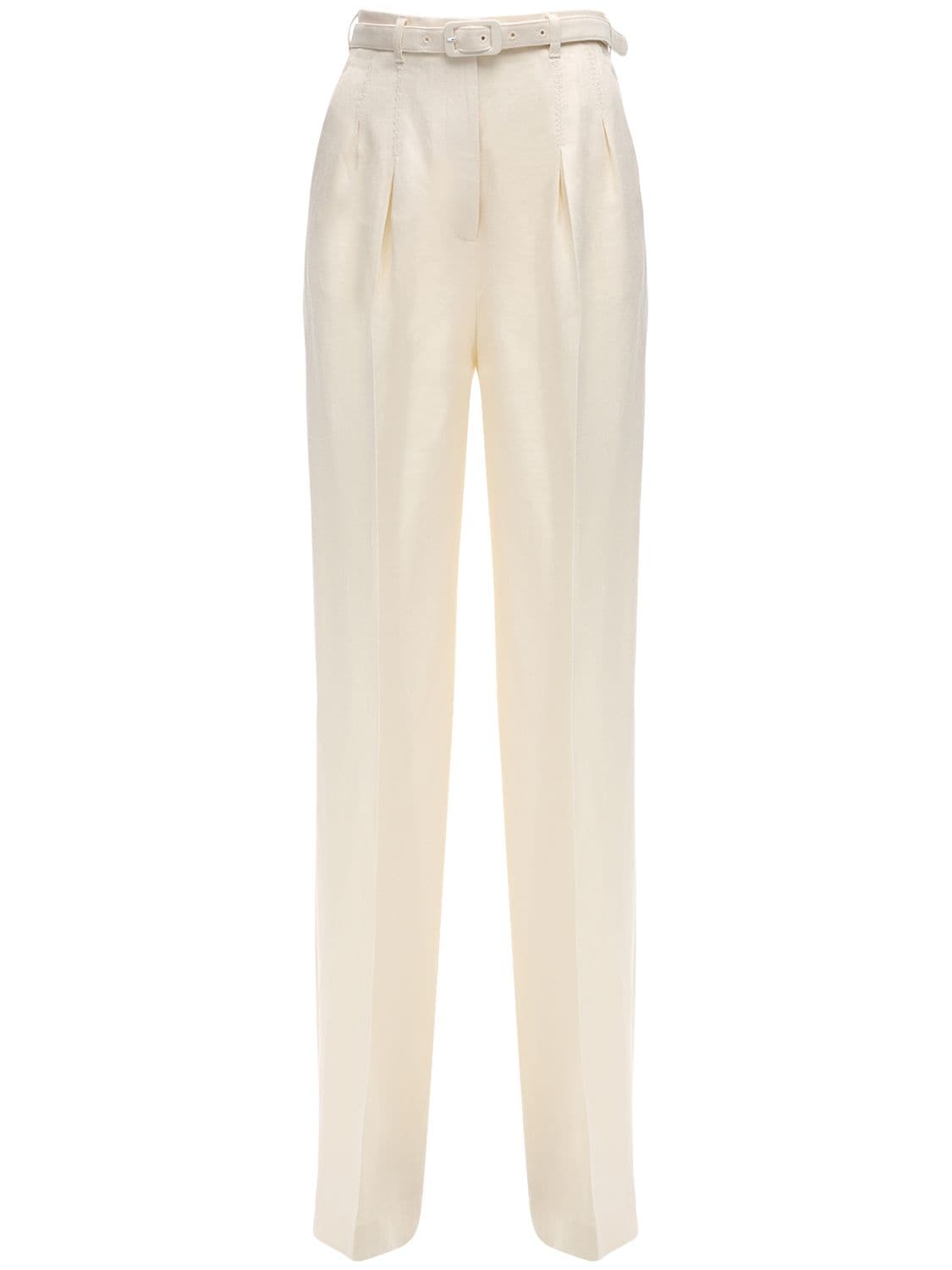 Gabriela Hearst Lvr Sustainable Linen Wide Leg Pants In White | ModeSens