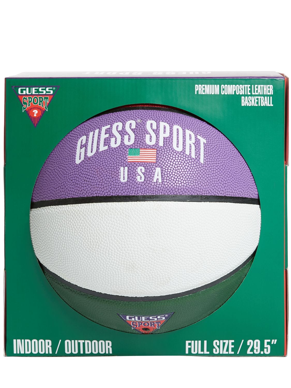 Guess Sport Contrasting Color Printed Basketball In Purple,white