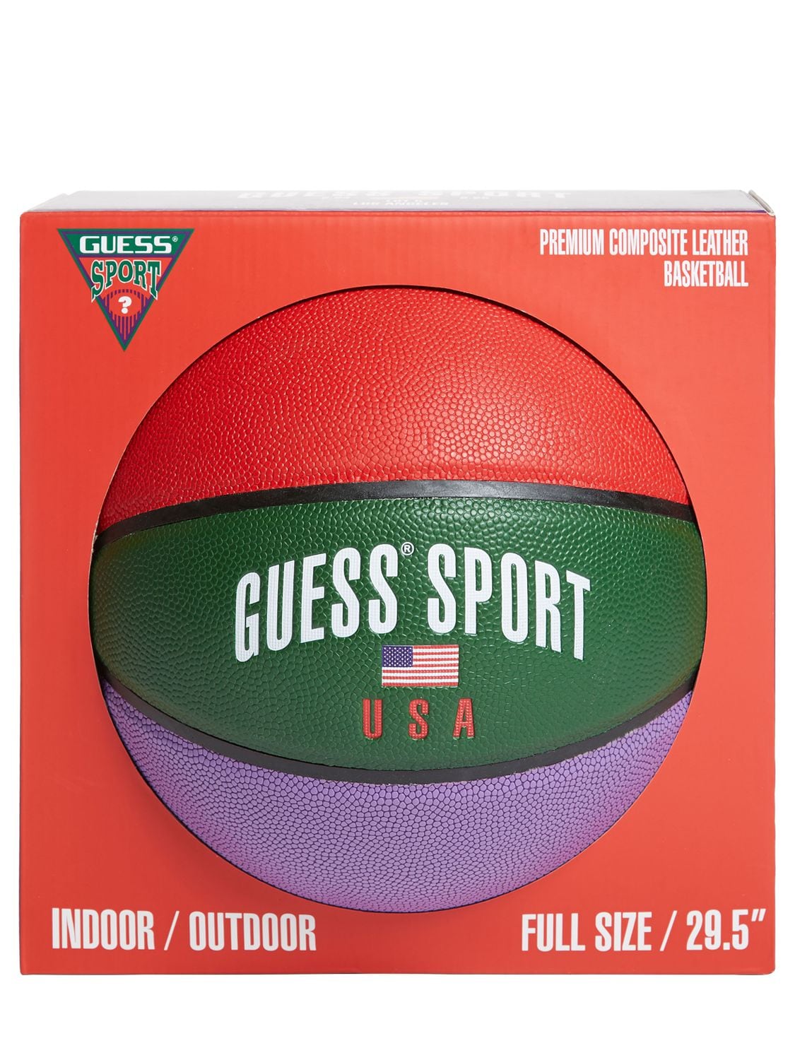 Guess Sport Contrasting Color Printed Basketball In Purple,green