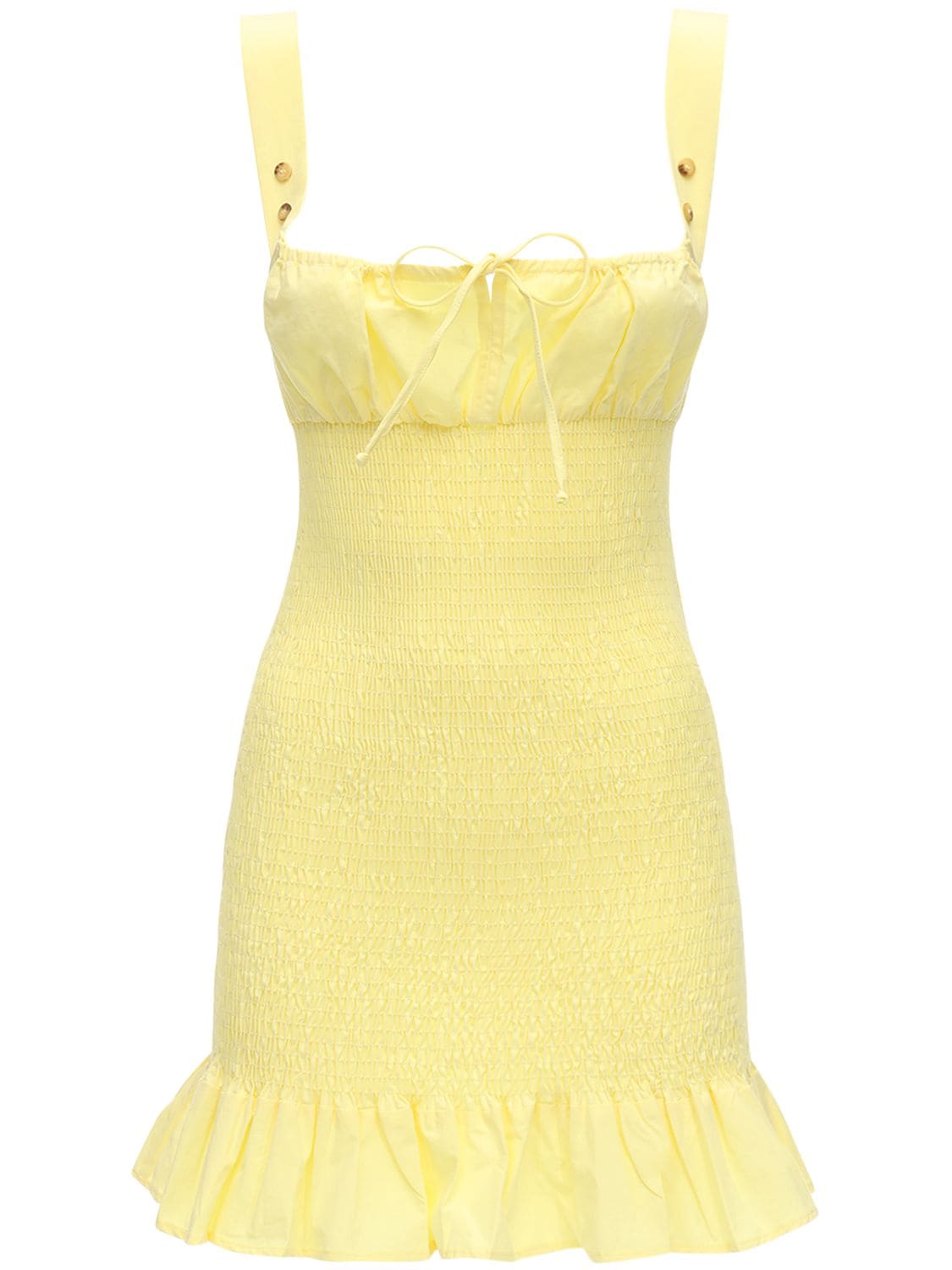 Ciao Lucia Cara Cotton Poplin Mini Dress In Yellow